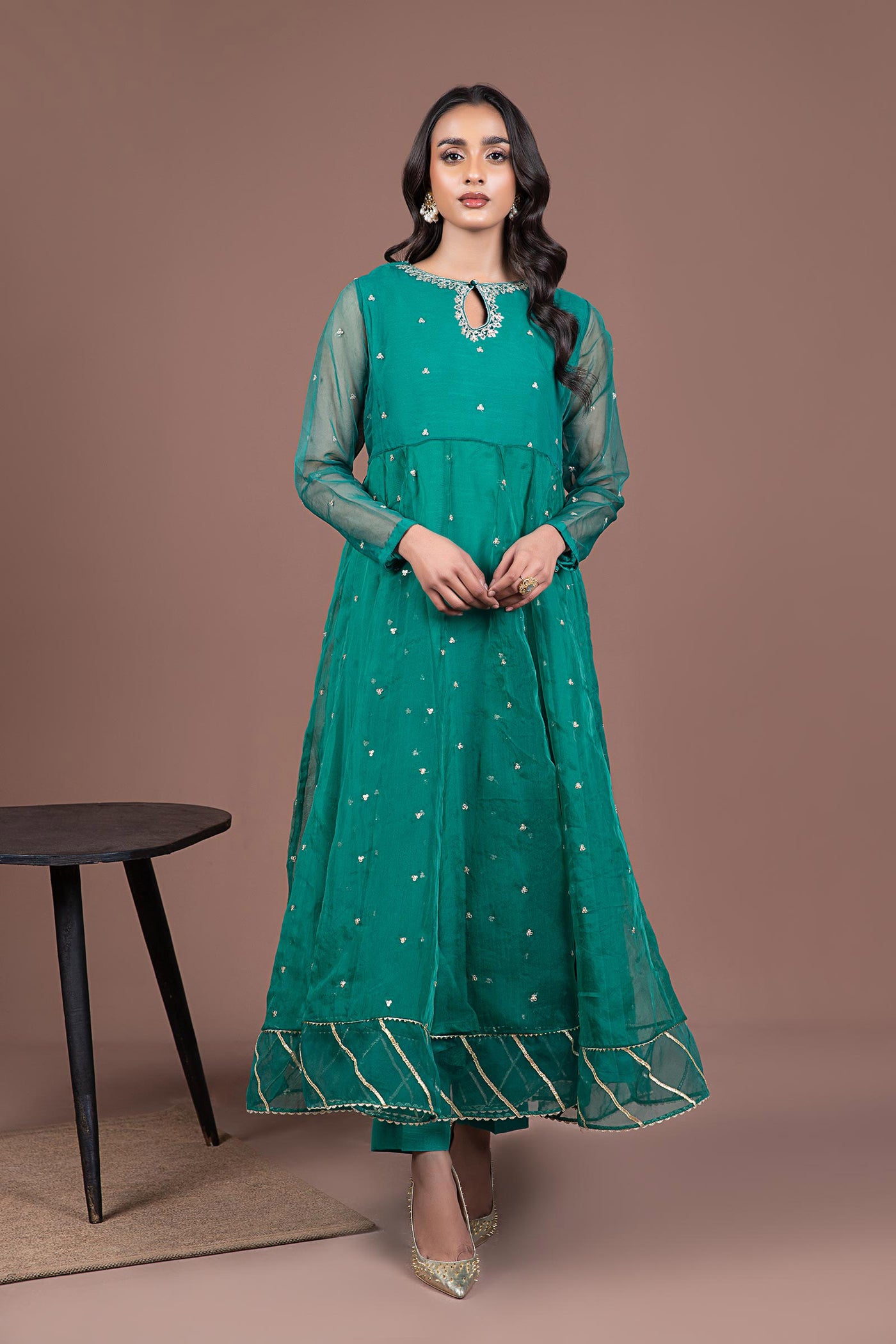 2 PIECE EMBROIDERED ORGANZA SUIT | MB-F24-512