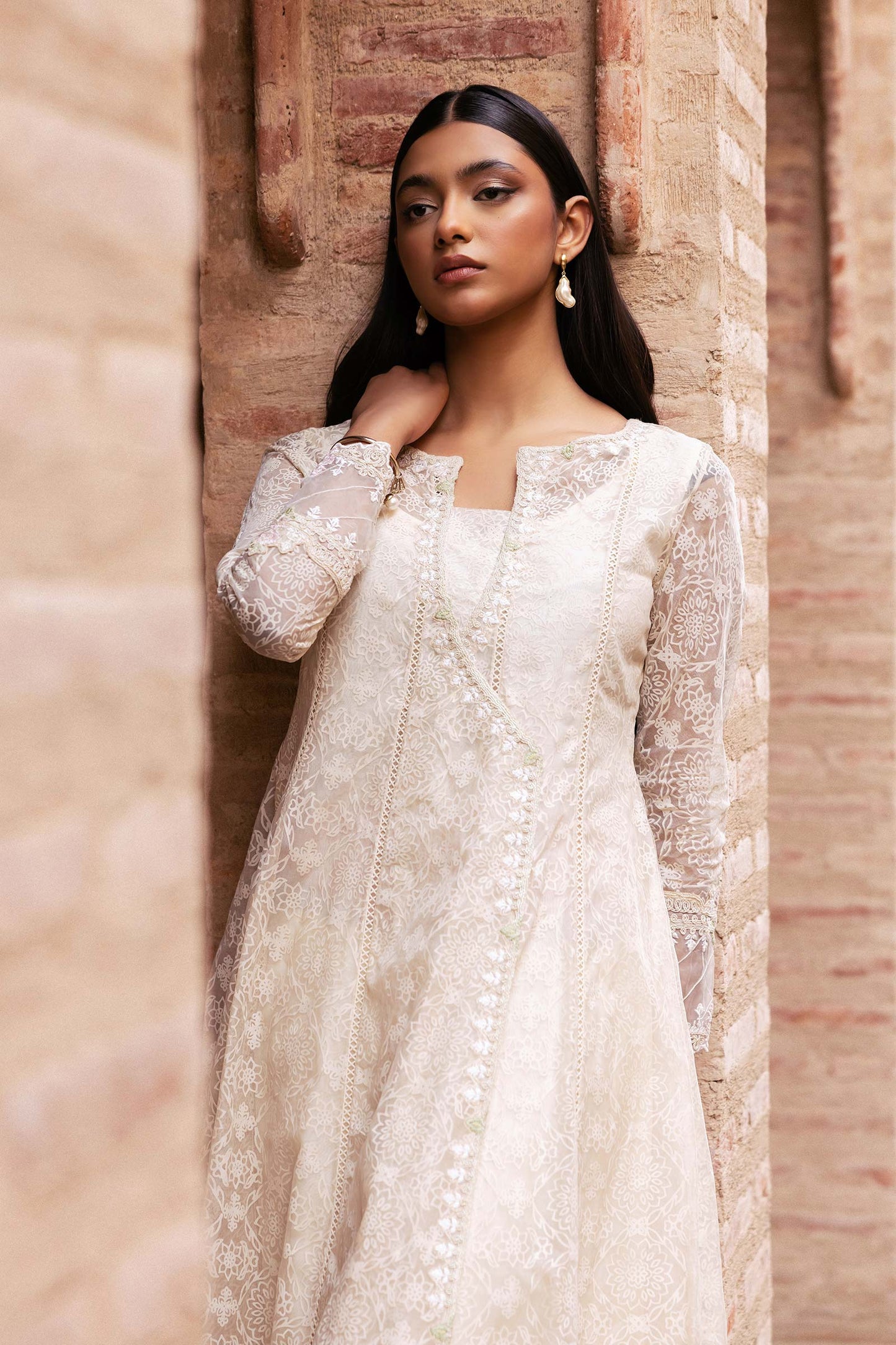 Embroidered Organza Pishwas