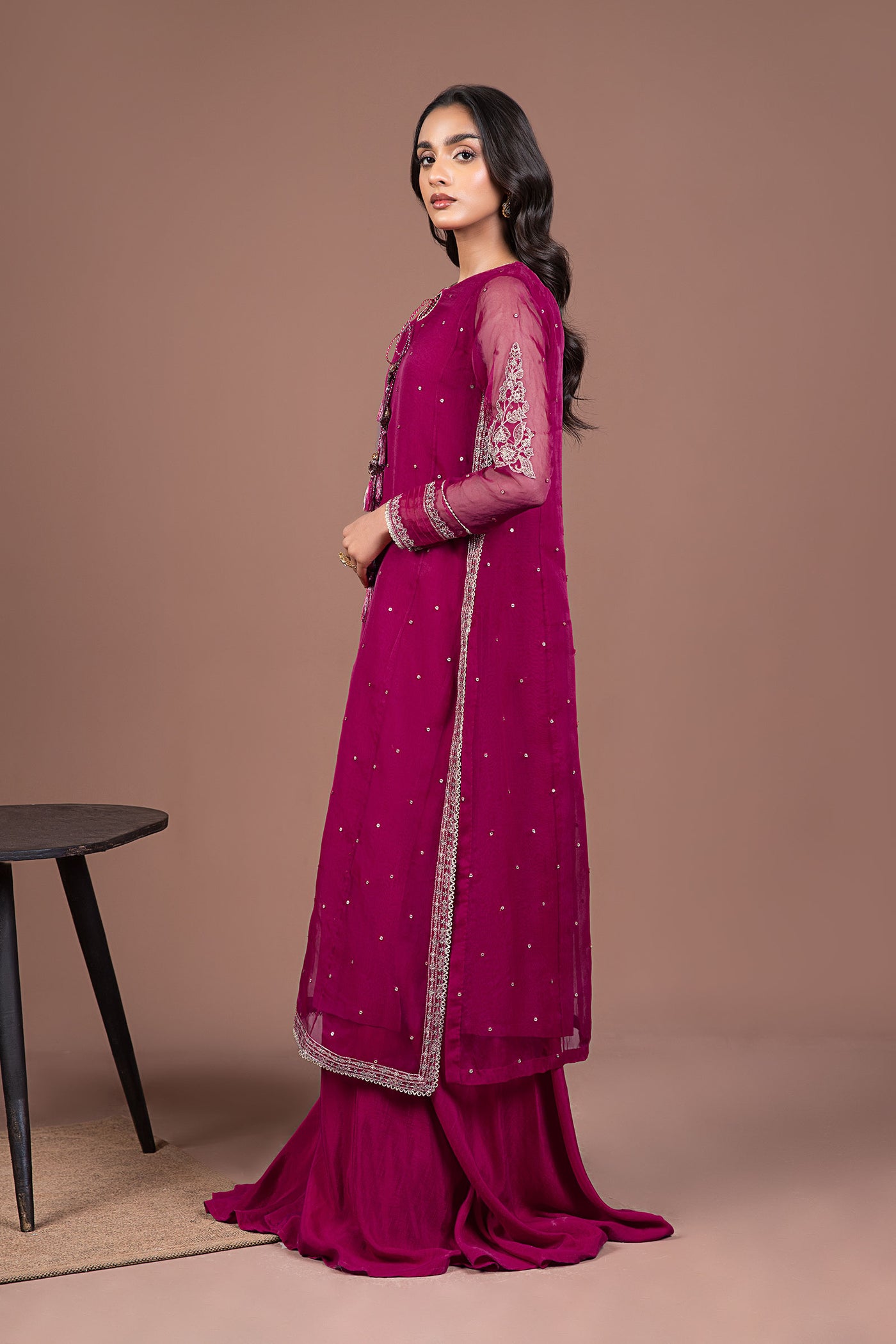 2 Pc Embroidered Organza Suit
