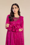 2 Piece Embroidered Raw Silk Suit