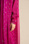 2 Piece Embroidered Raw Silk Suit