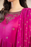 2 Piece Embroidered Raw Silk Suit