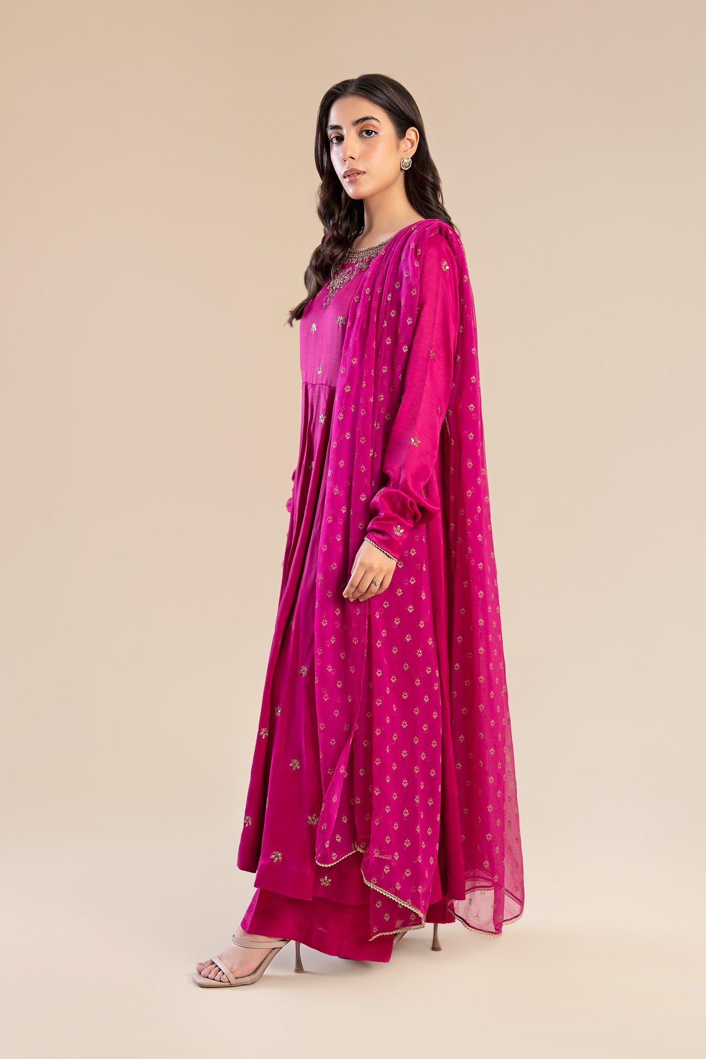 2 Piece Embroidered Raw Silk Suit