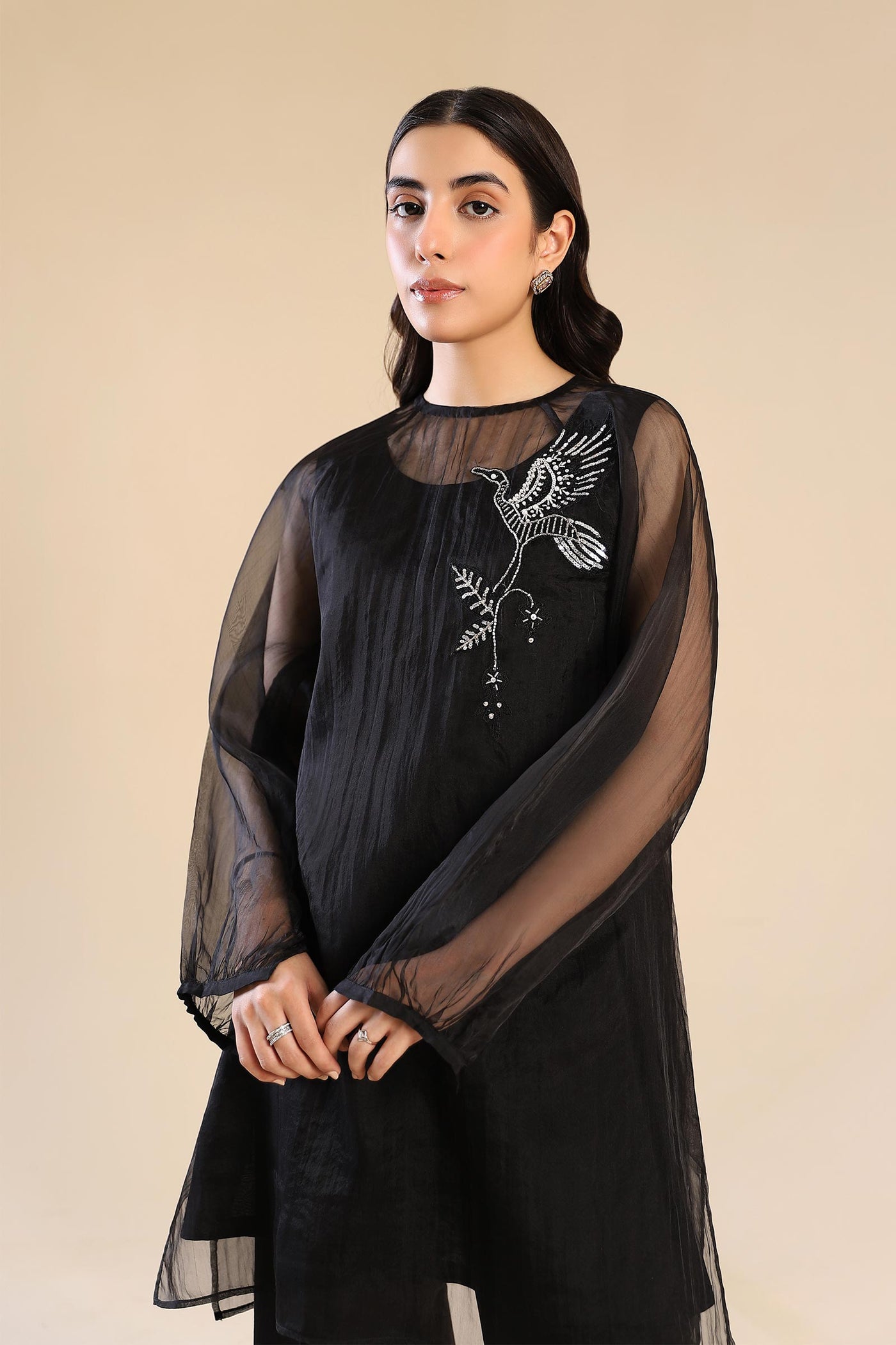 2 Pc Embroidered Organza Suit