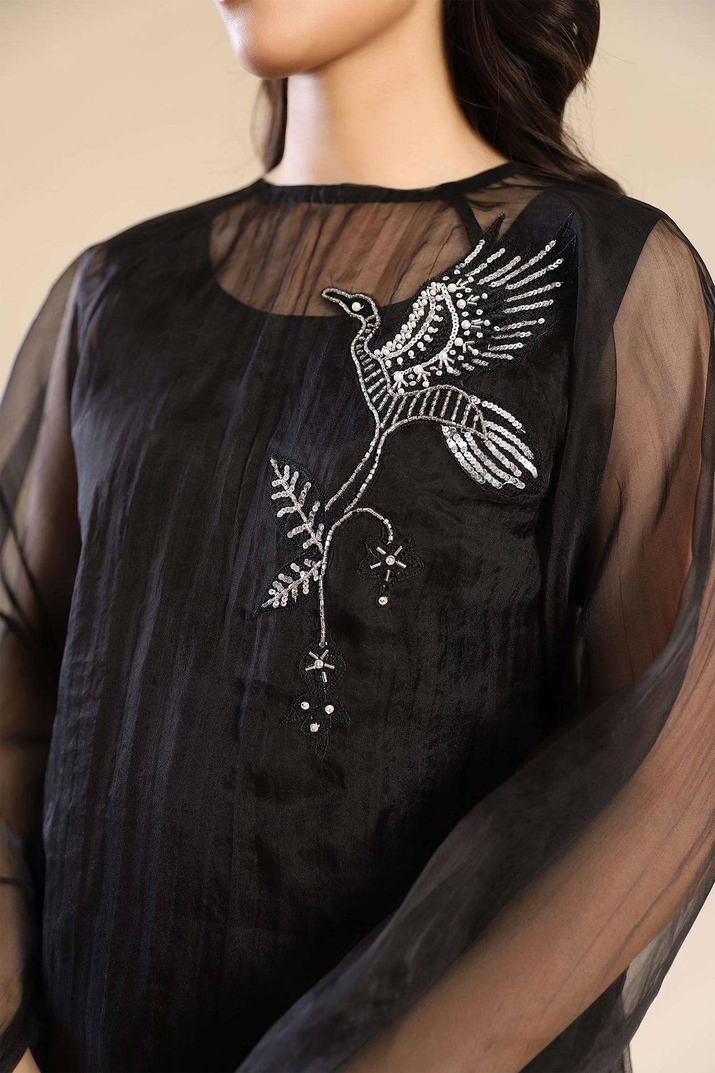 2 Pc Embroidered Organza Suit