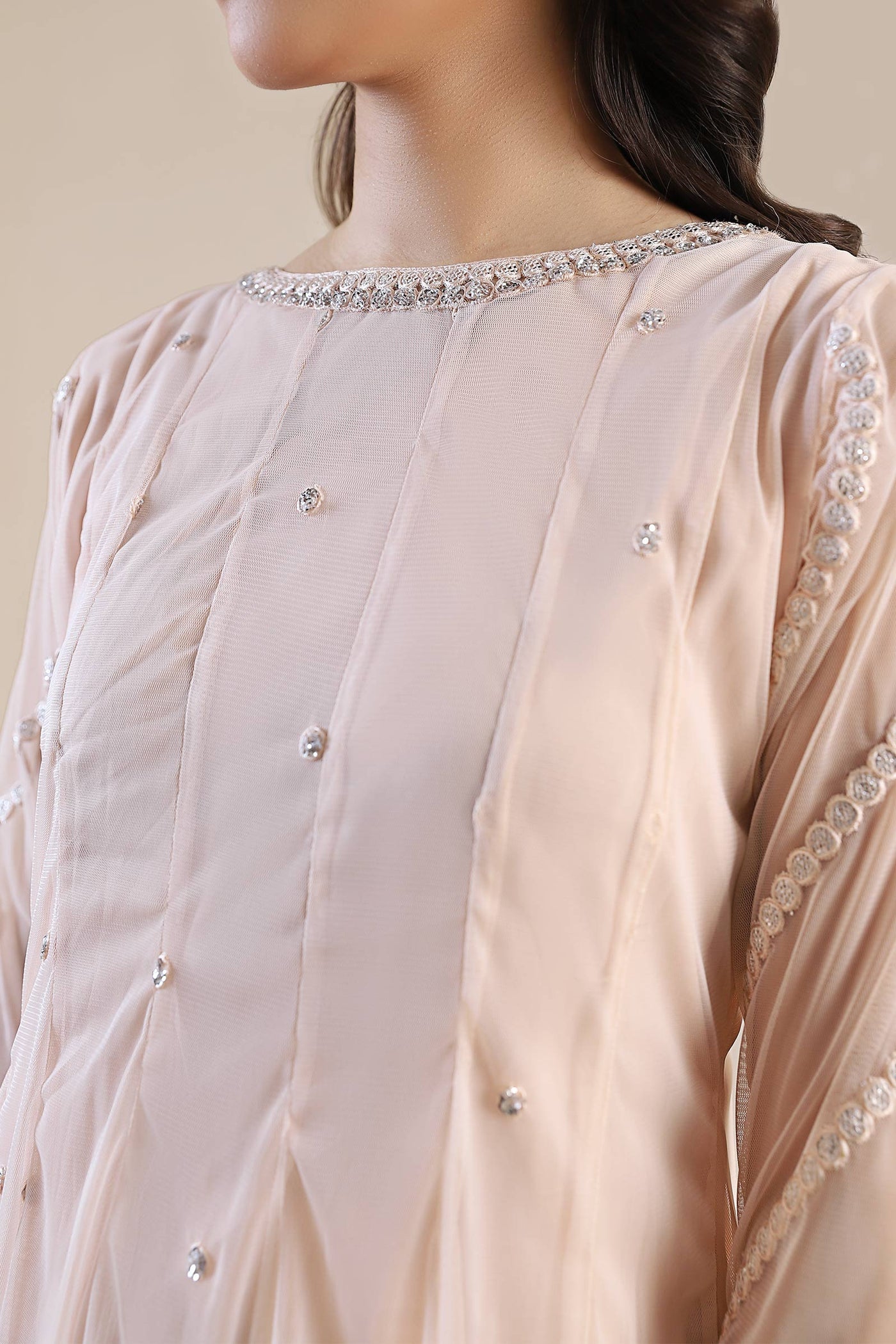 3 Piece Embroidered Poly Net Suit | MB-F24-603