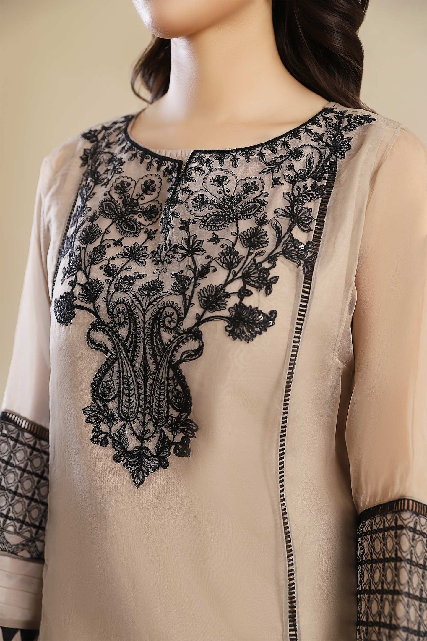 3 Piece Embroidered Organza Suit