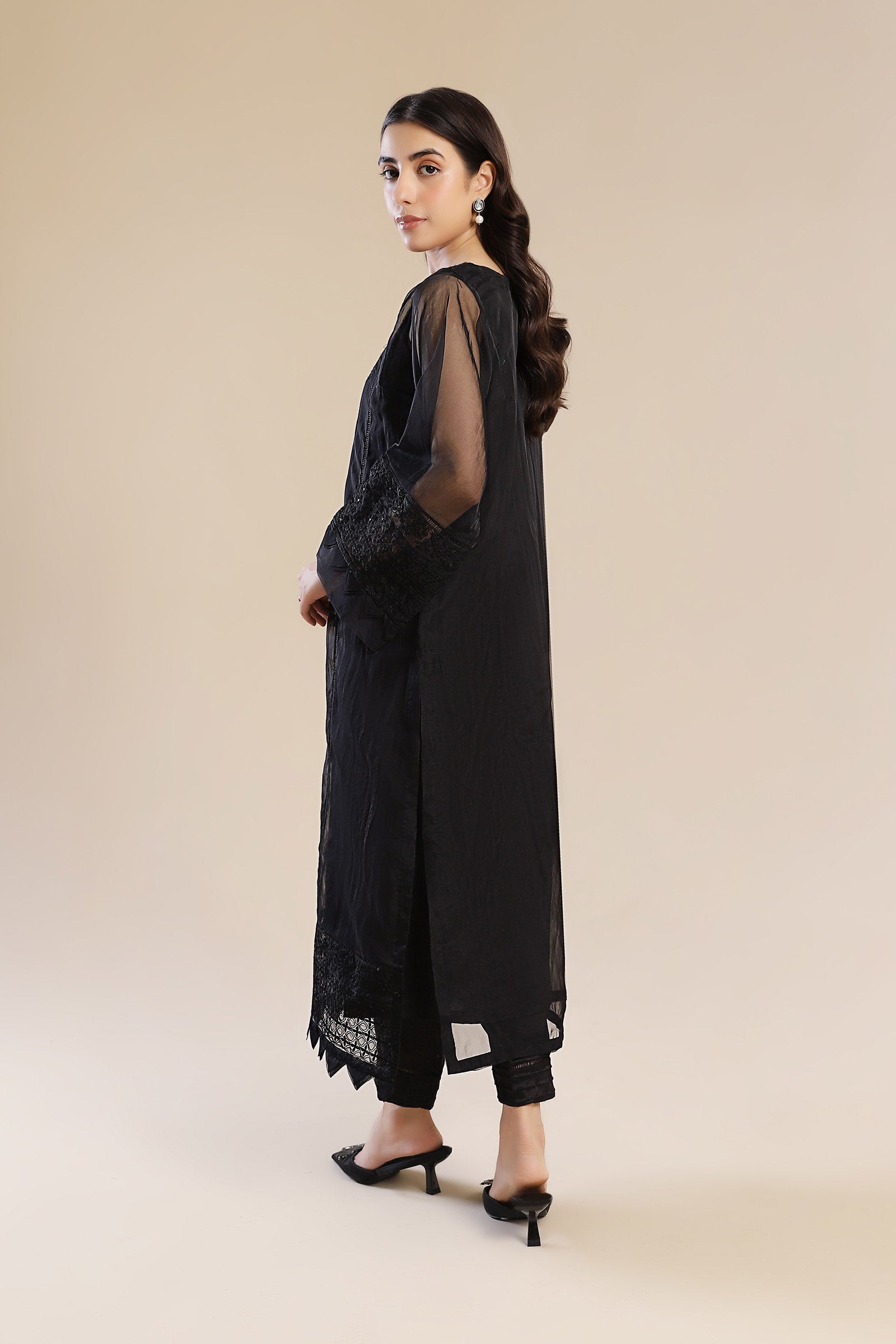 3 Piece Embroidered Organza Suit