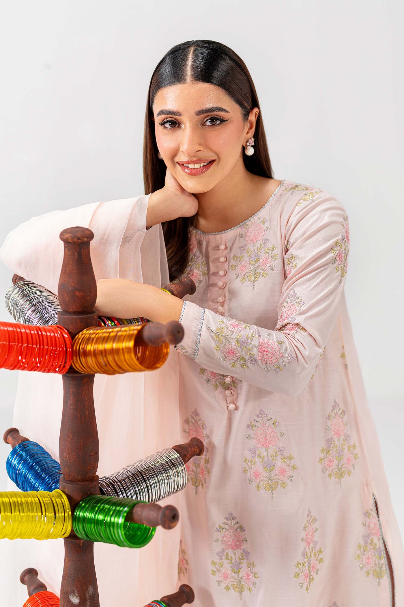 2 Pc Embroidered Raw Silk Suit