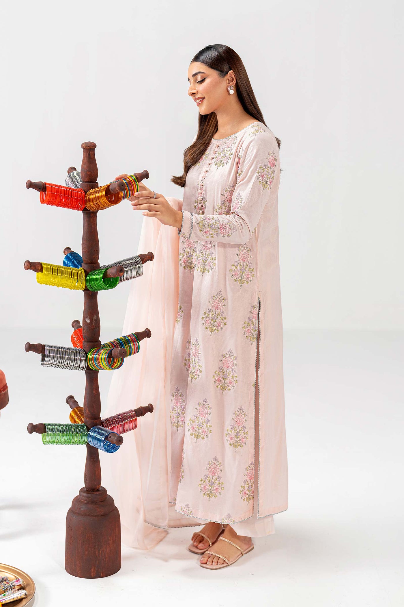 2 Pc Embroidered Raw Silk Suit