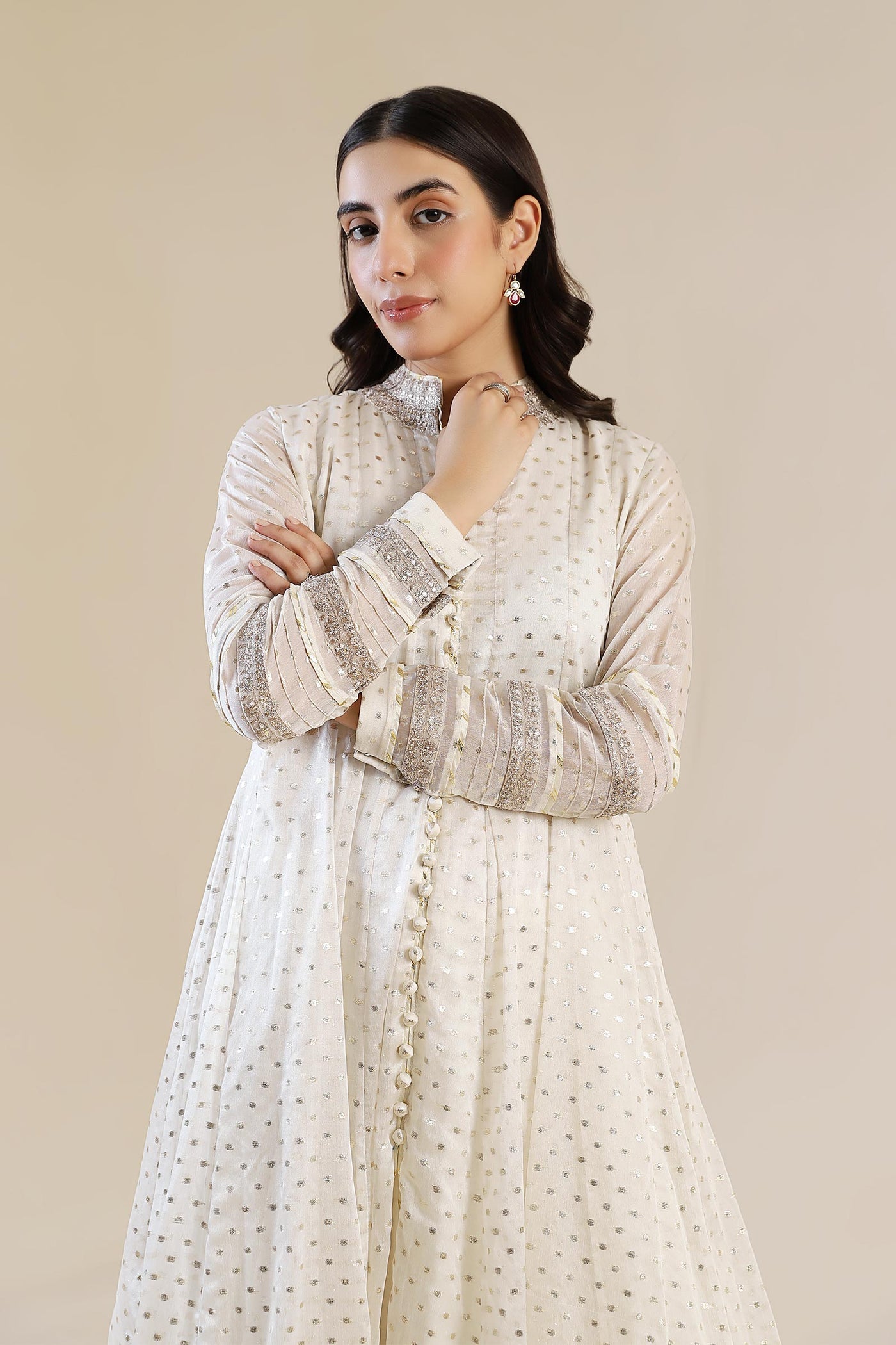 2 Pc Embroidered Organza Suit