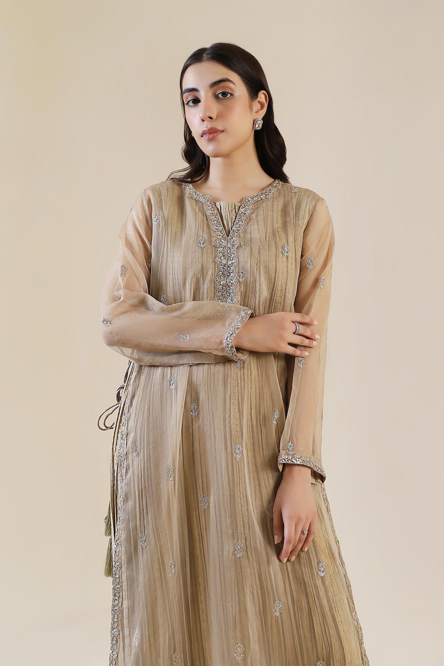 Embroidered Organza Shirt