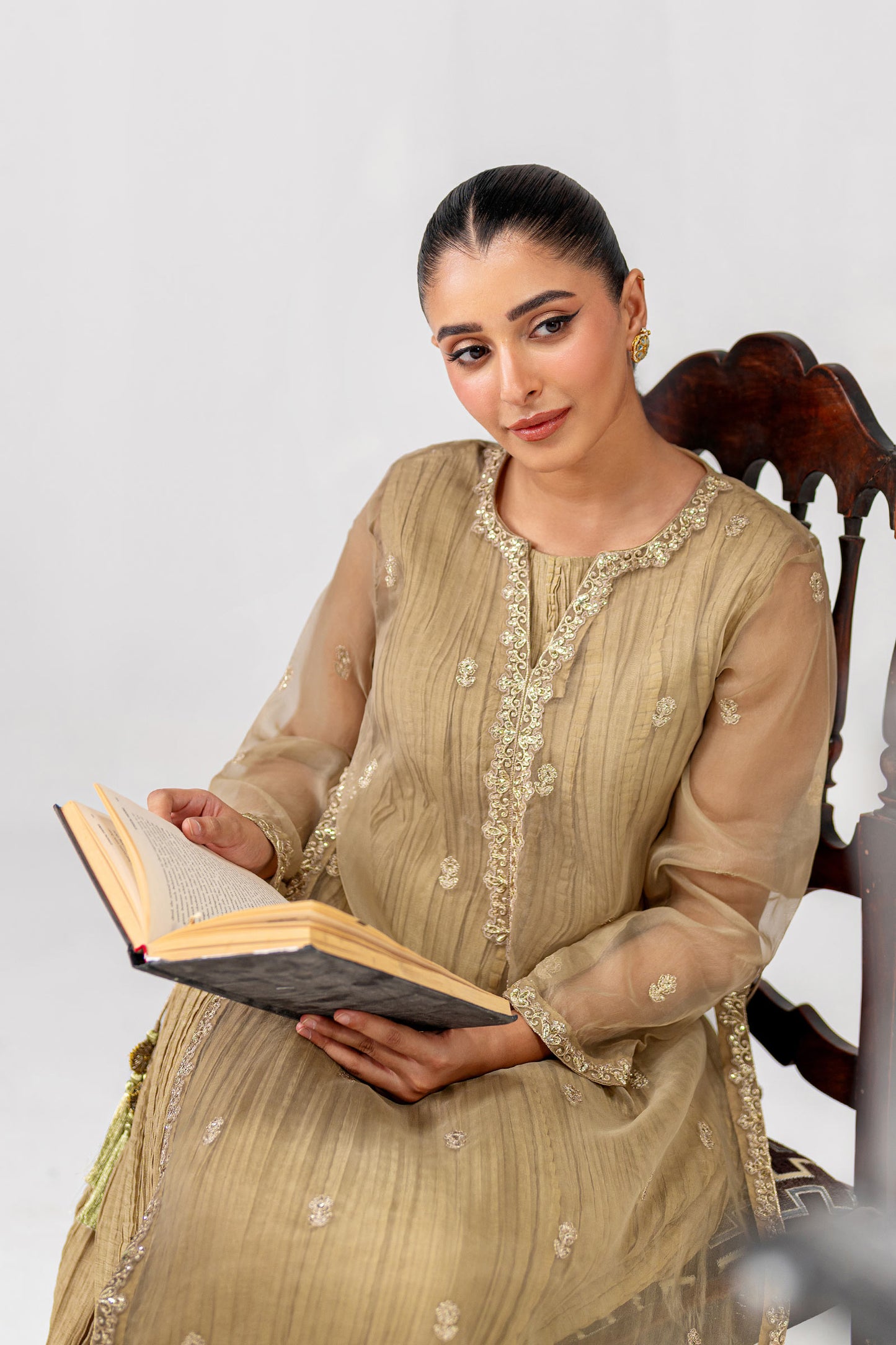 Embroidered Organza Shirt