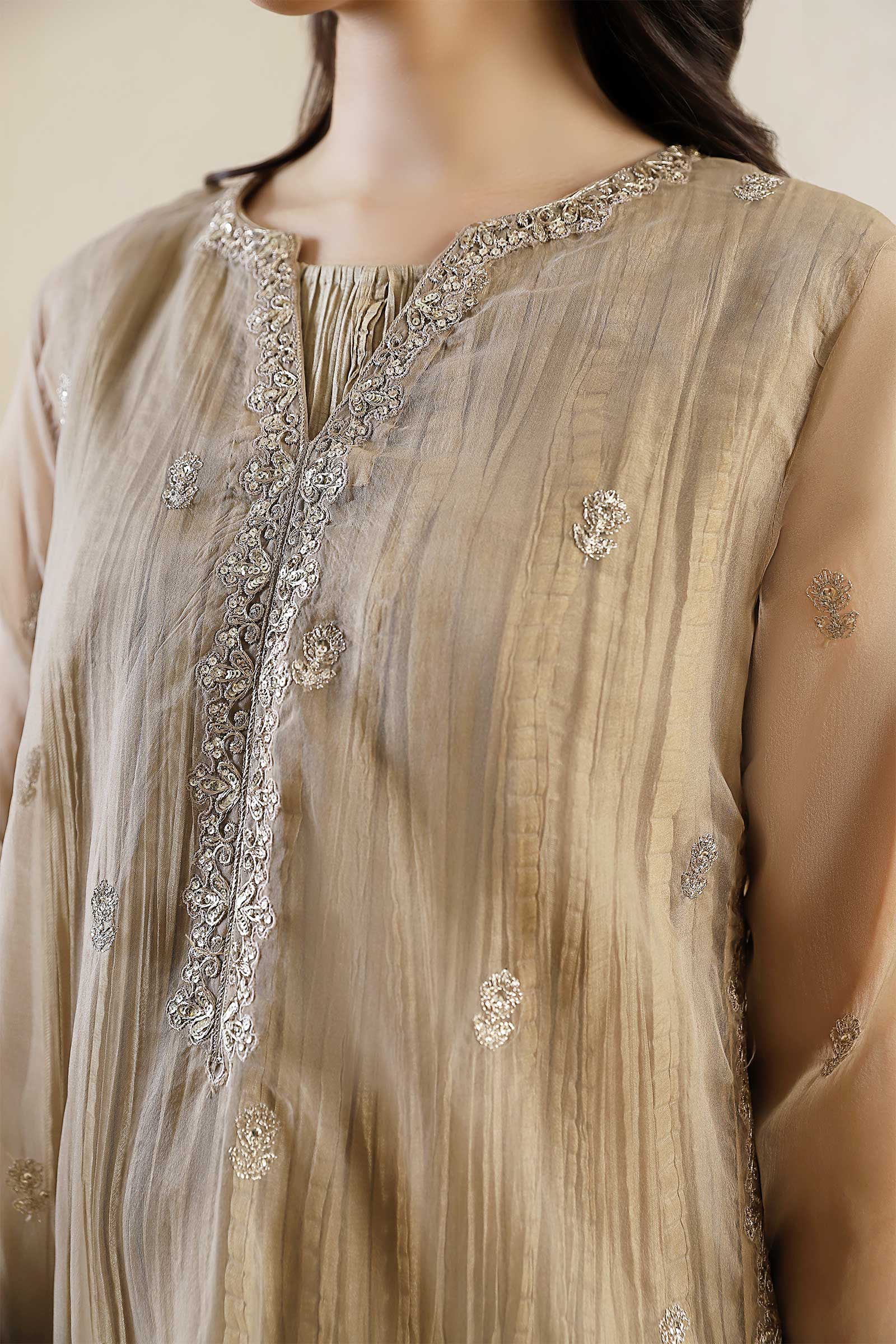 Embroidered Organza Shirt