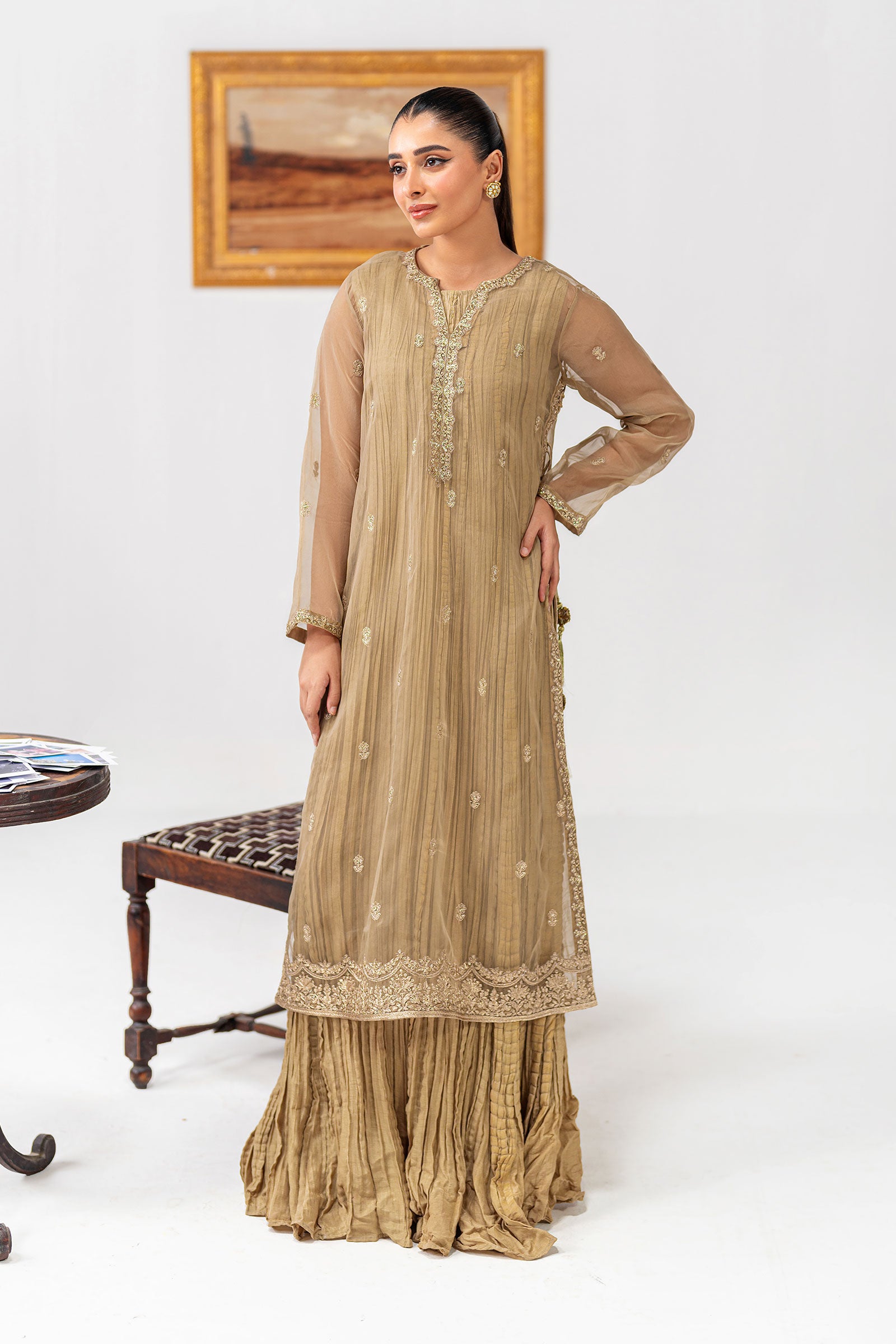 Embroidered Organza Shirt