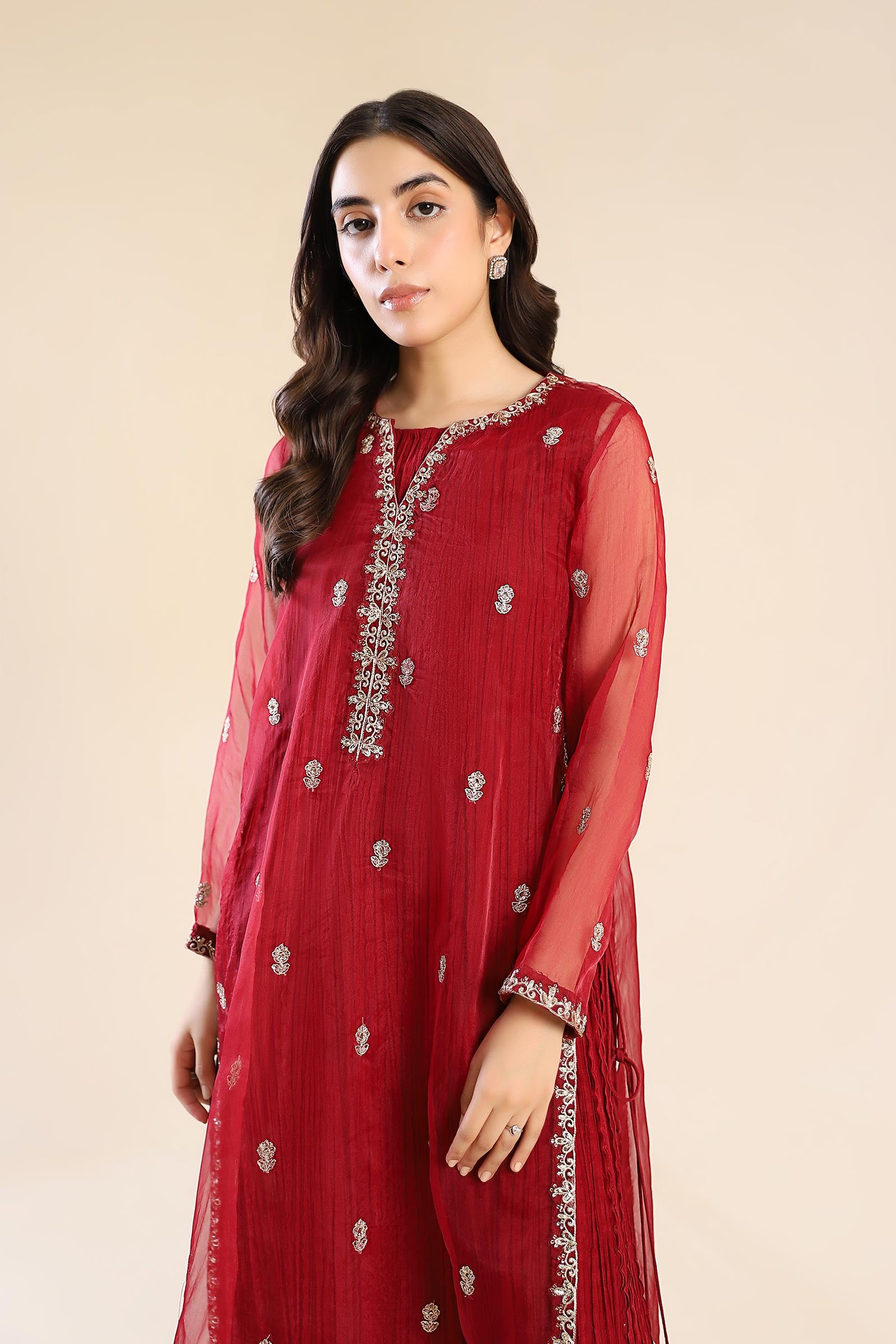 Embroidered Organza Shirt