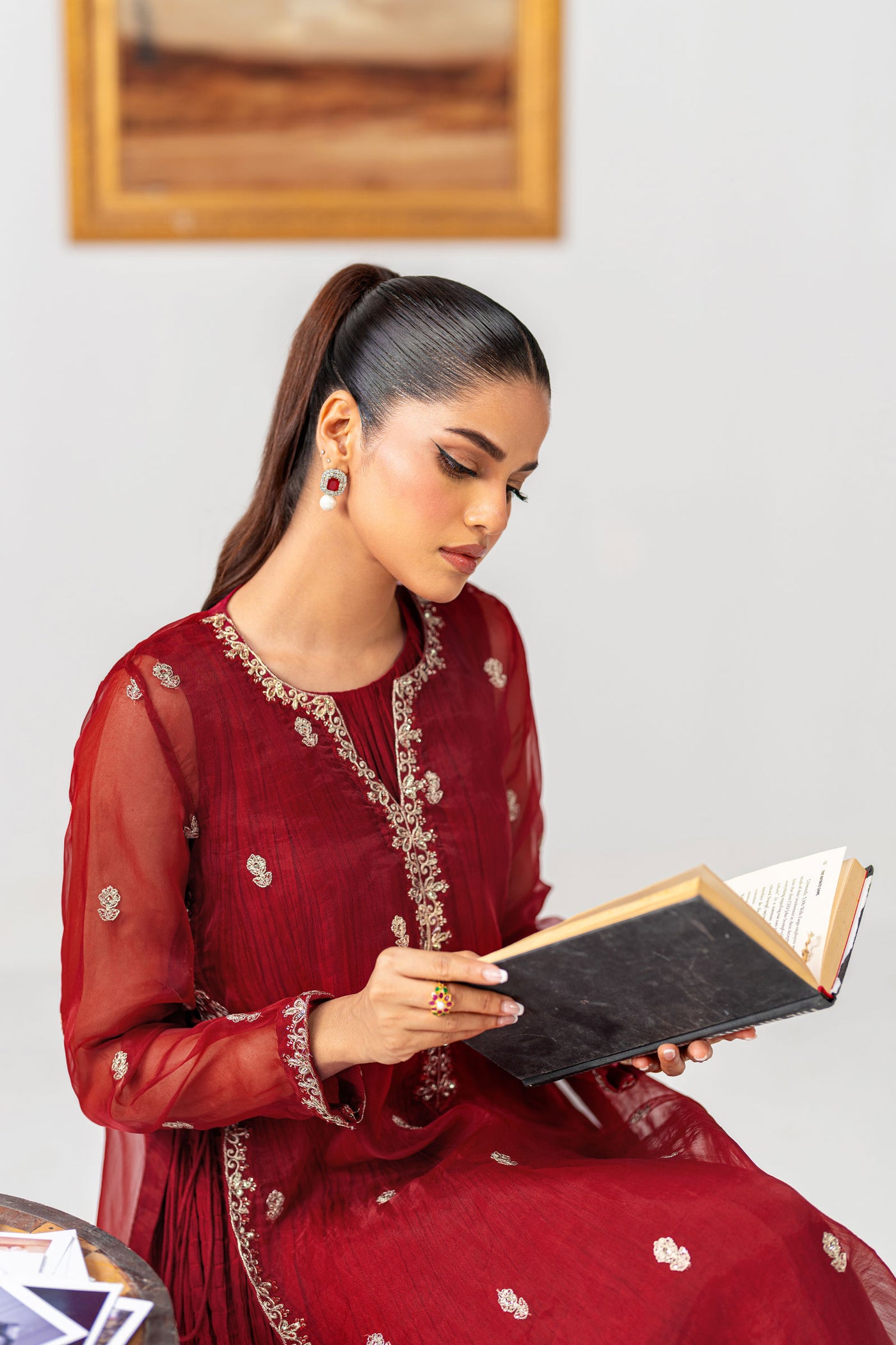 Embroidered Organza Shirt