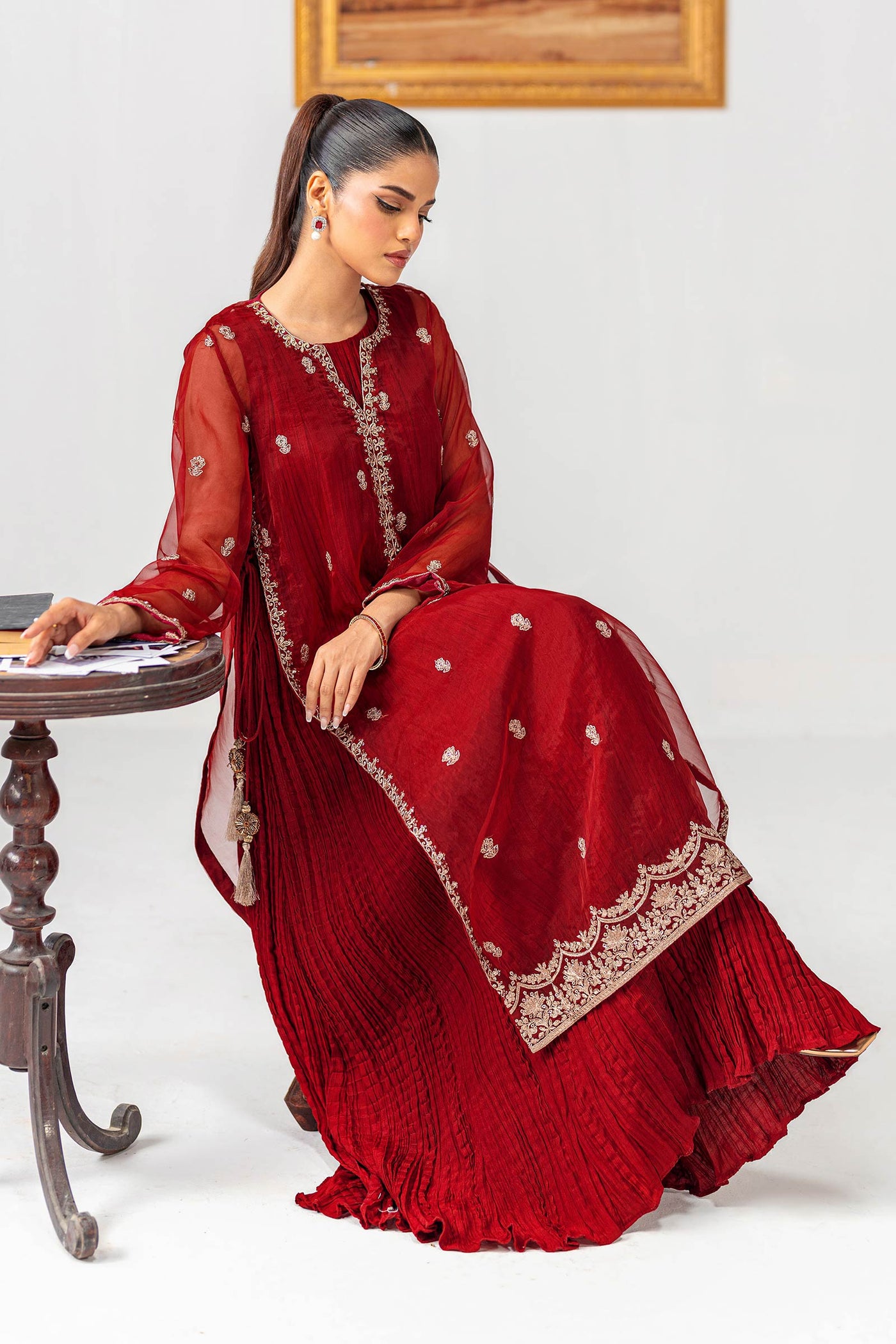 Embroidered Organza Shirt