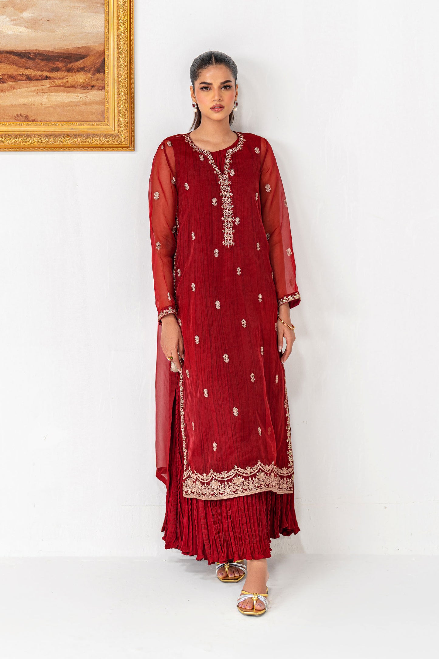 Embroidered Organza Shirt