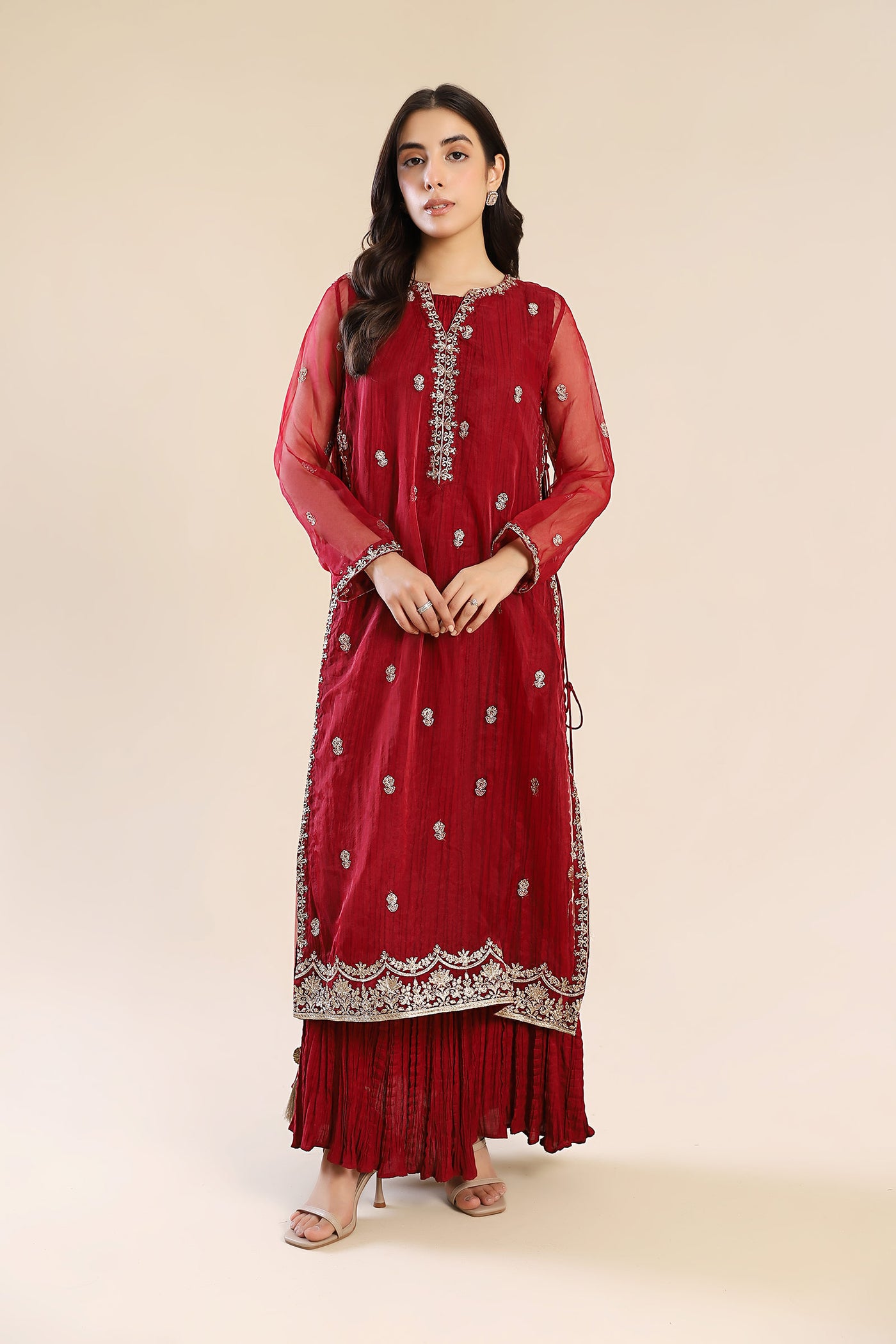 Embroidered Organza Shirt