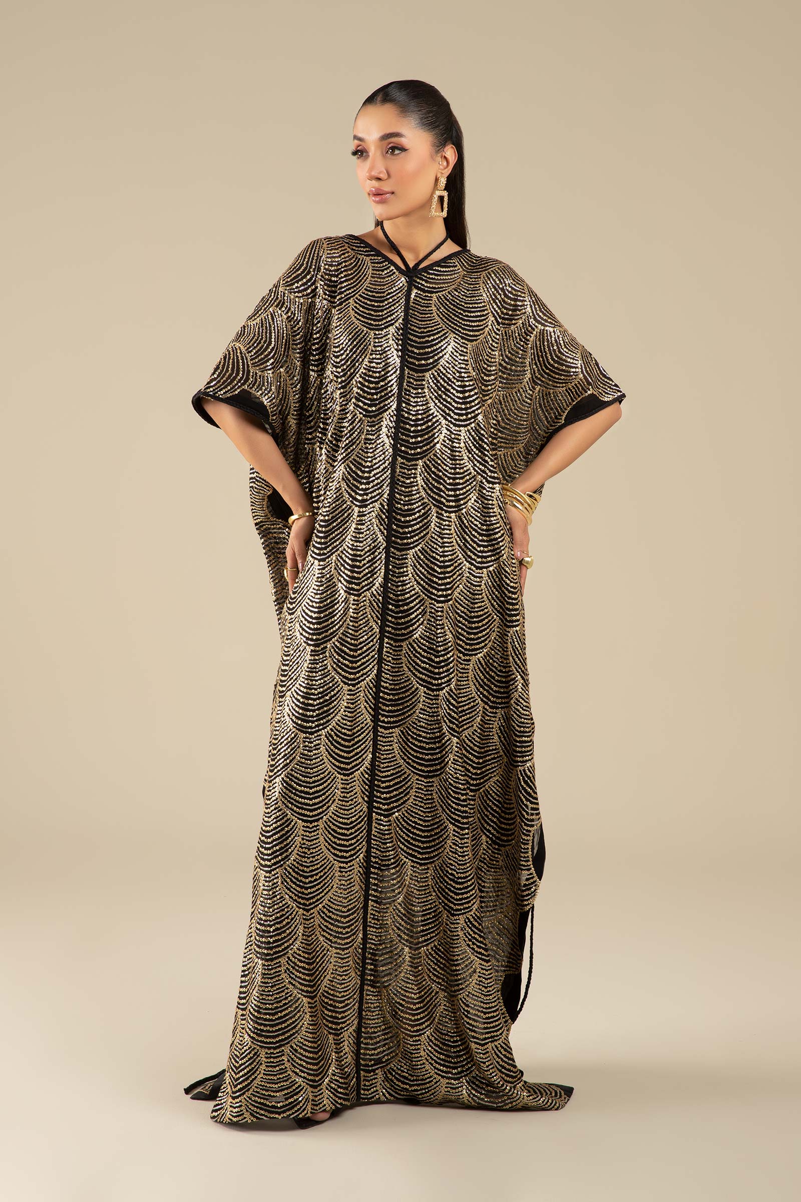 Embroidered Chiffon Kaftan