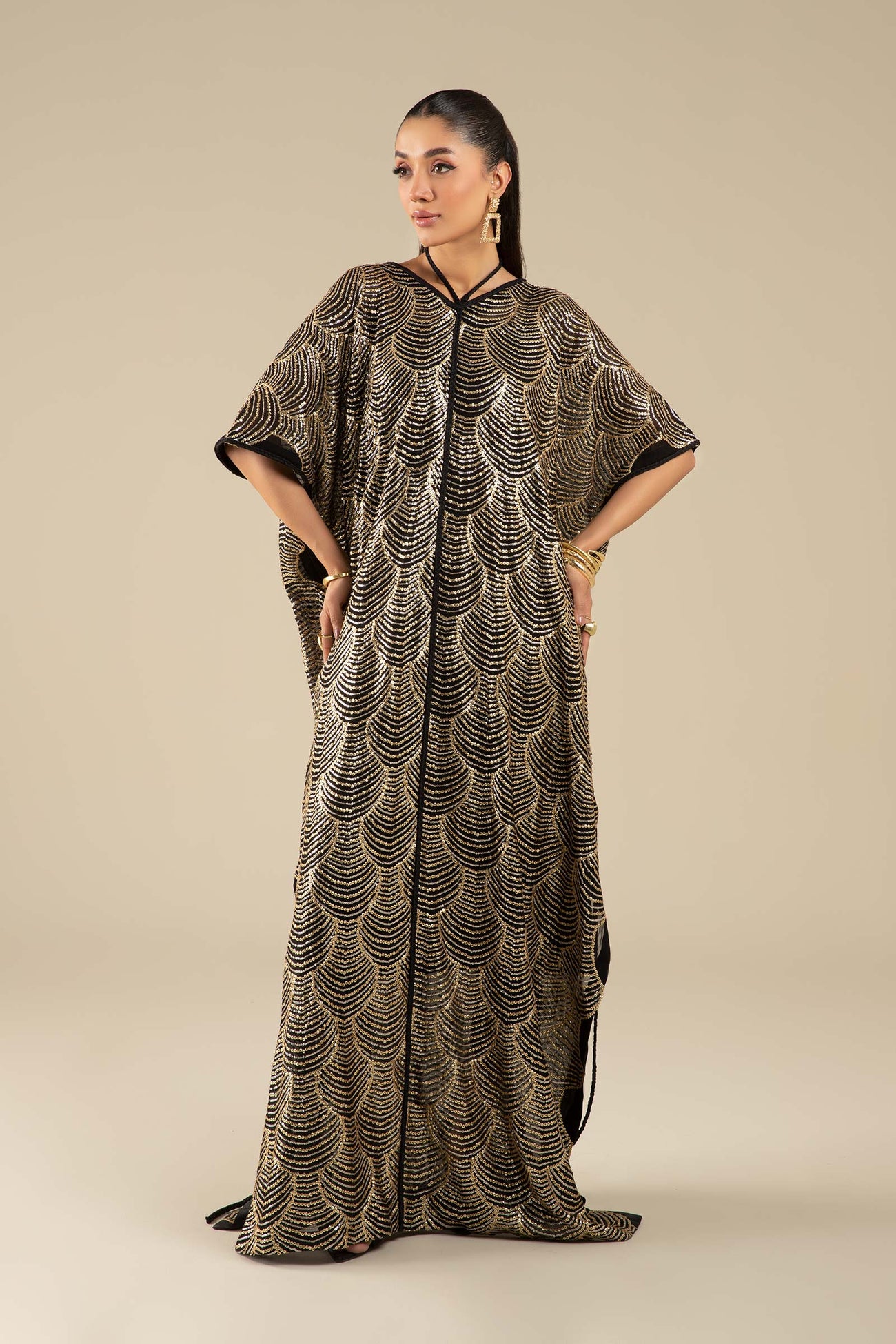 Embroidered Chiffon Kaftan