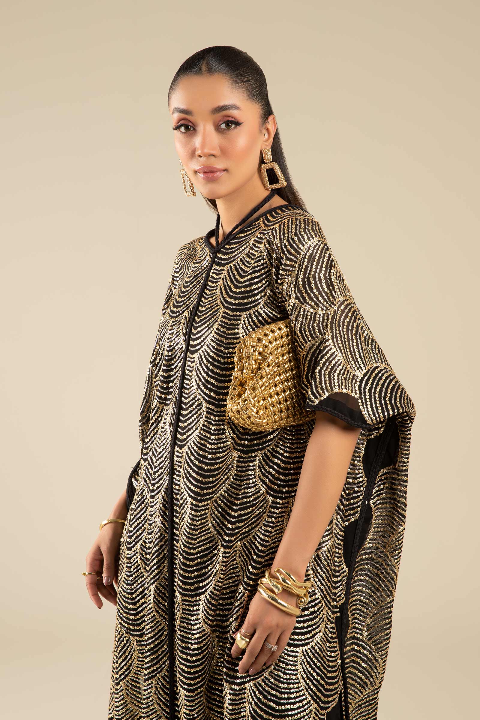 Embroidered Chiffon Kaftan