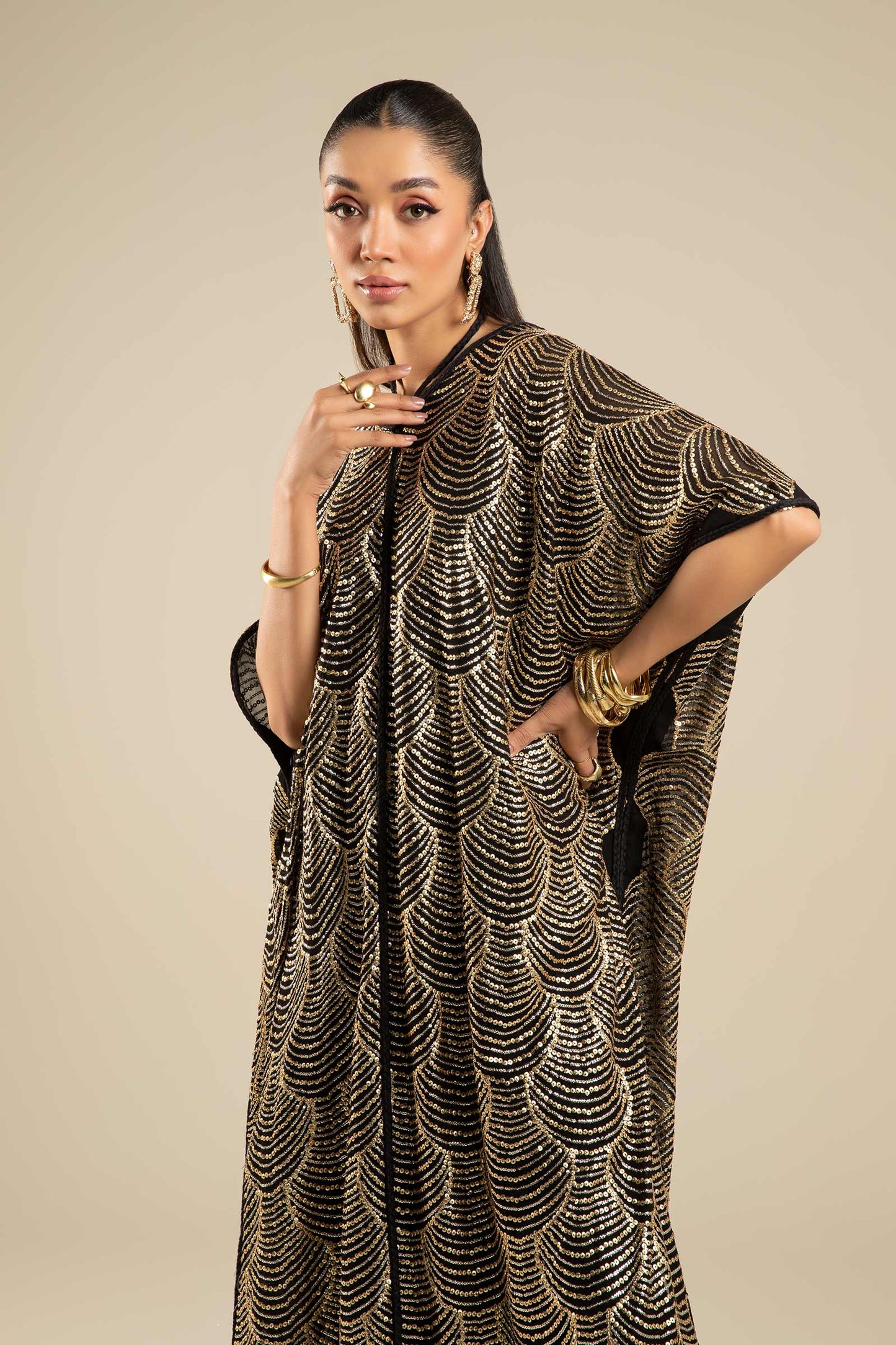 Embroidered Chiffon Kaftan