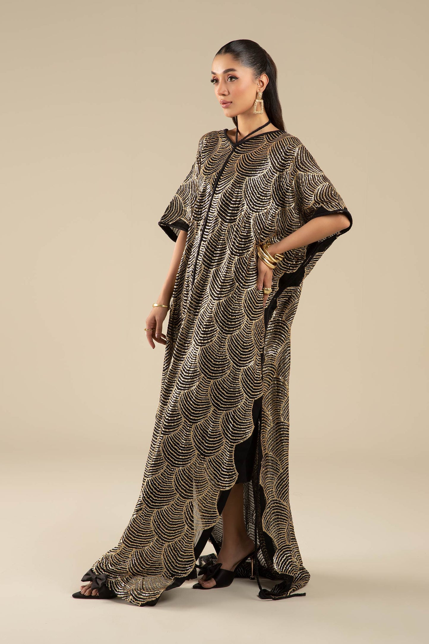 Embroidered Chiffon Kaftan