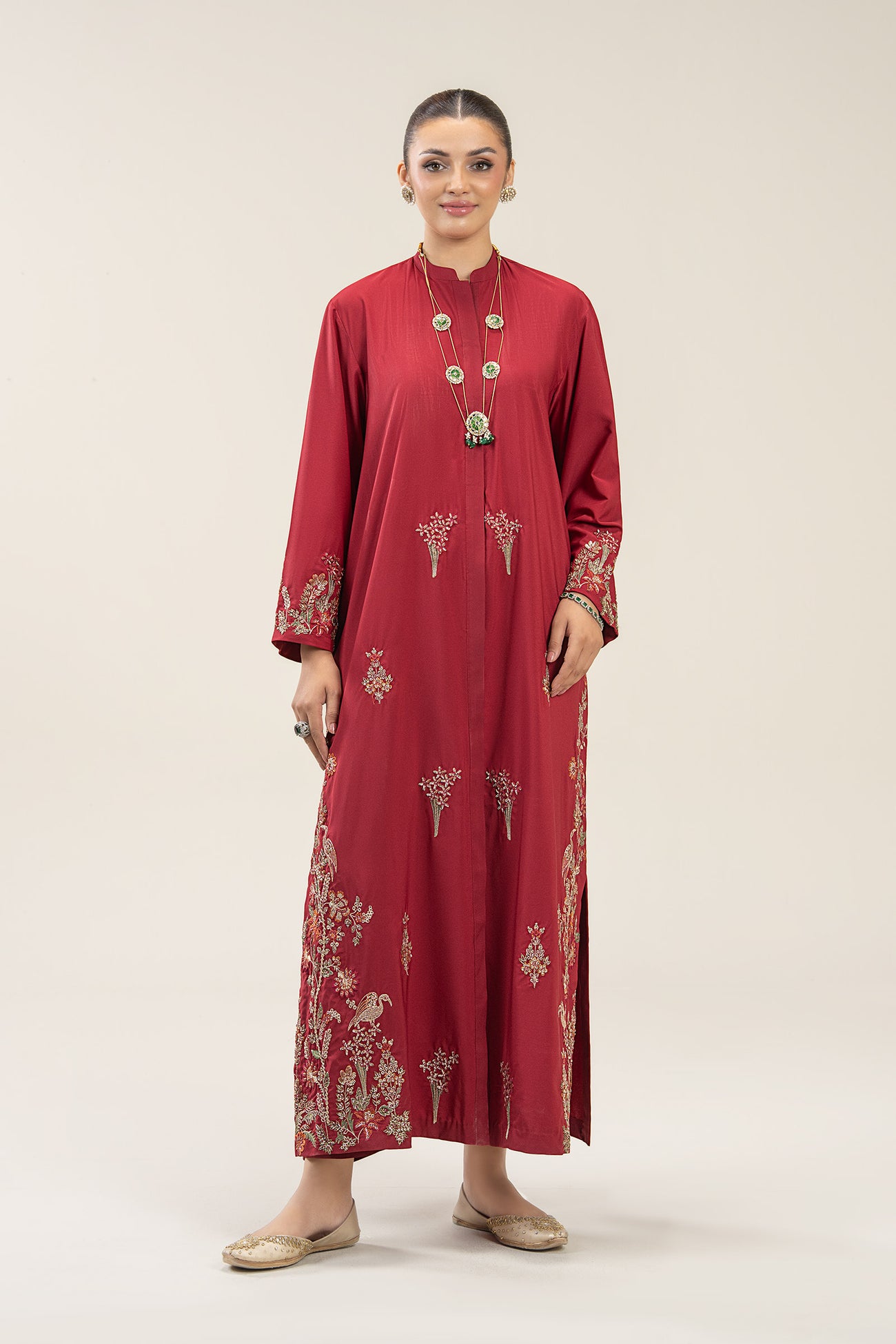Embroidered Crepe Kaftan