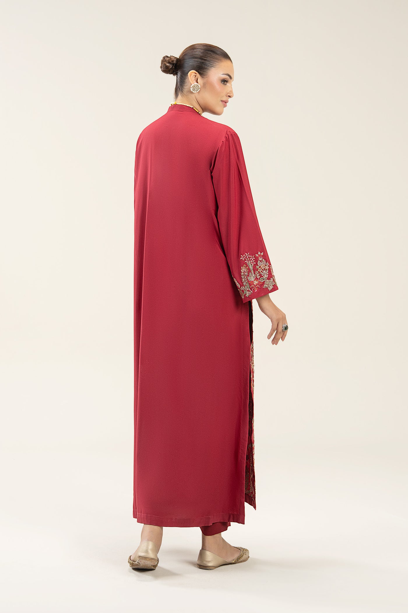 Embroidered Crepe Kaftan