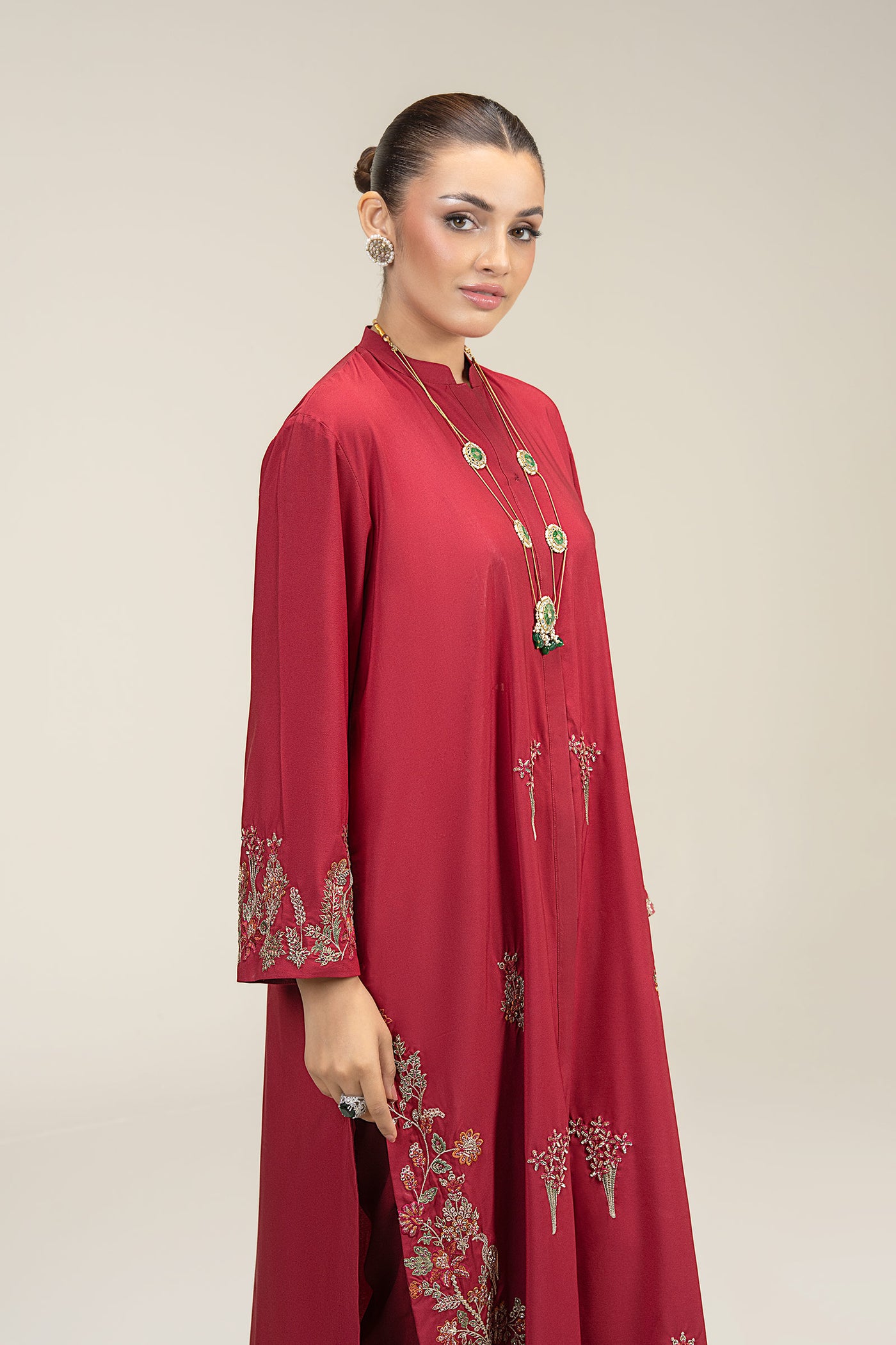 Embroidered Crepe Kaftan