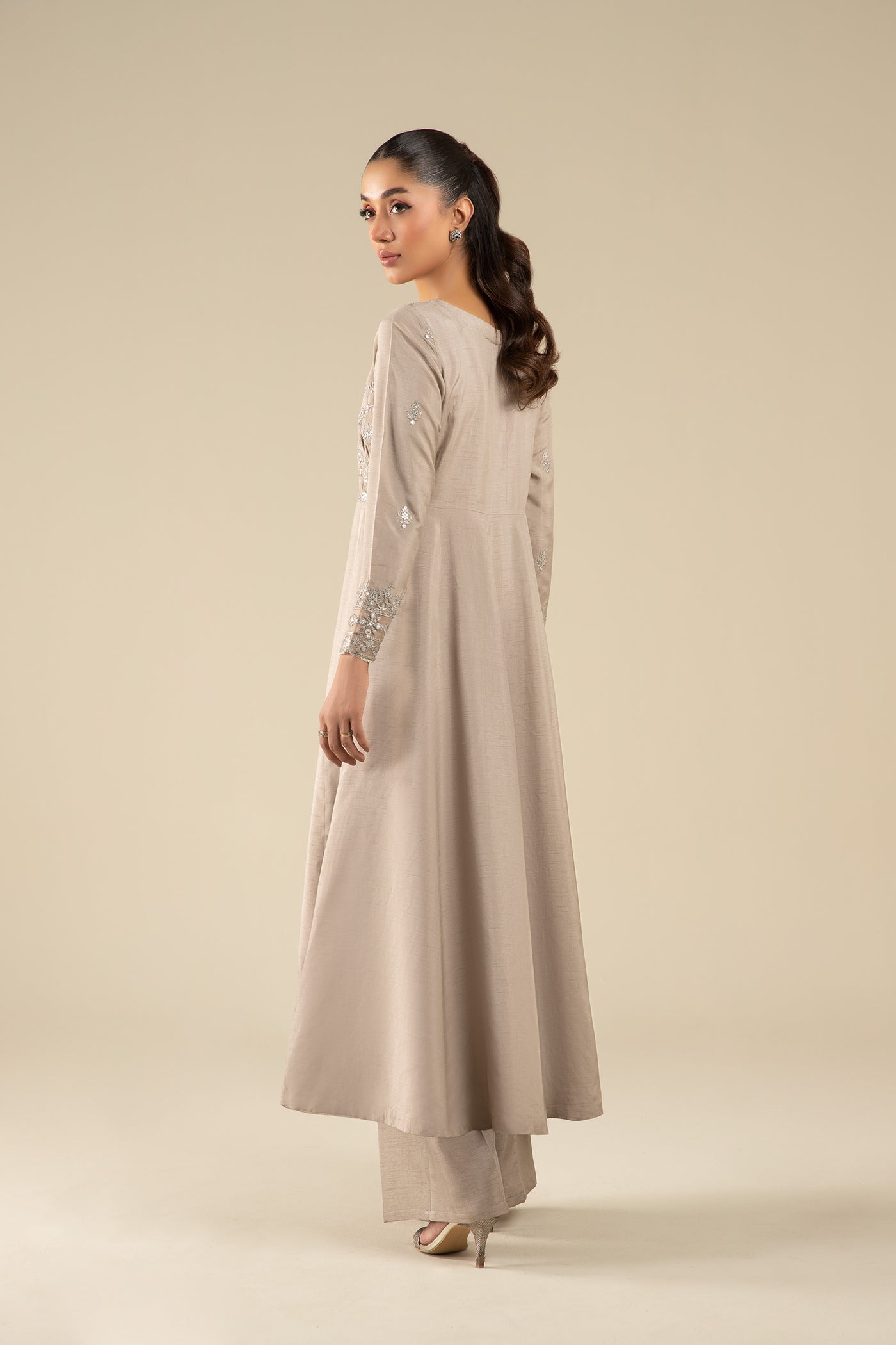 Embroidered Raw Silk Pishwas