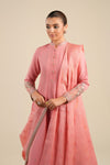 2 Pc Embroidered Shimmer Silk Suit