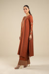3 Pc Embroidered Two Tone Silk Suit