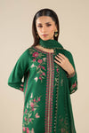 3 Pc Embroidered Raw Silk Suit