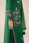 3 Pc Embroidered Raw Silk Suit
