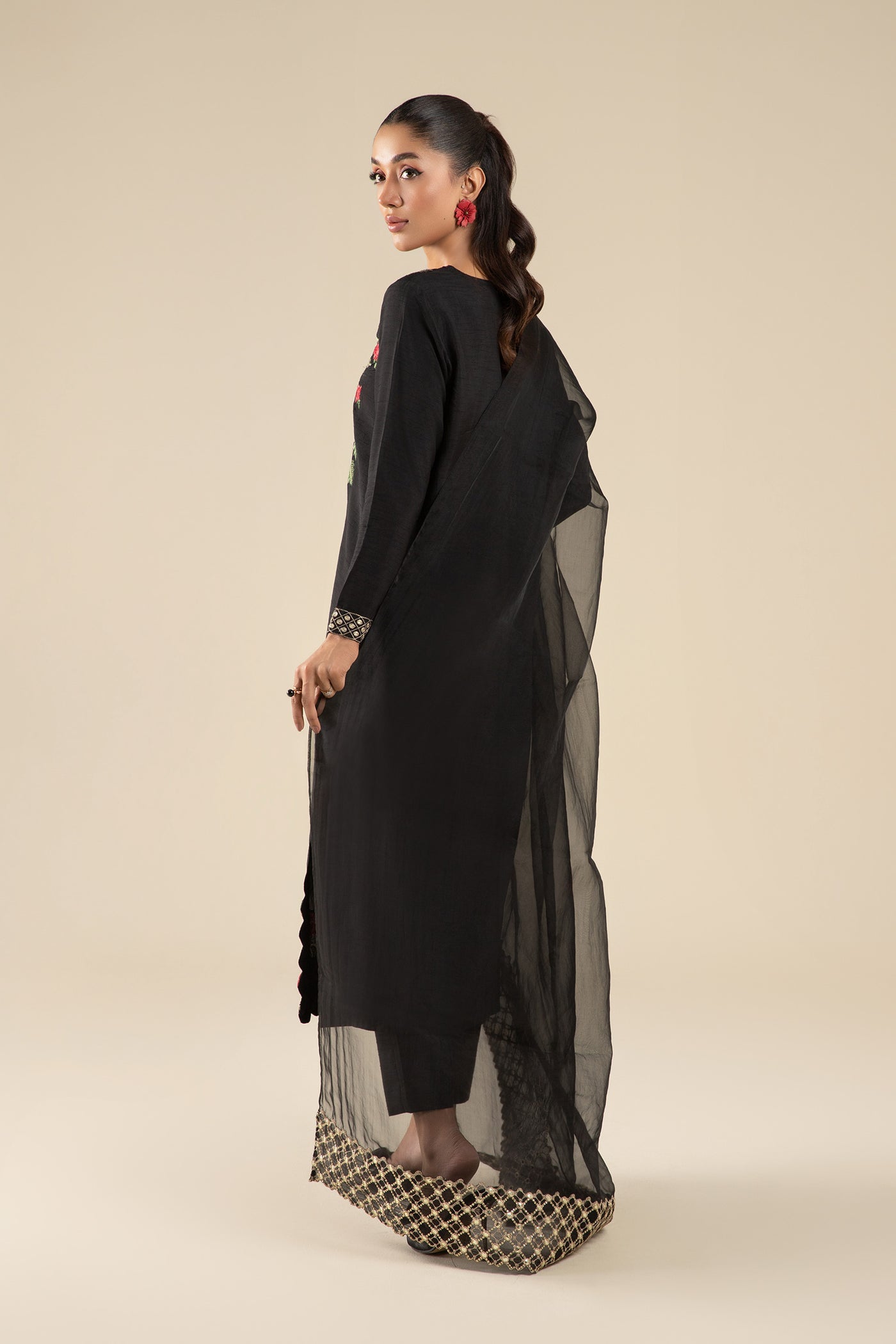 2 Pc Embroidered Raw Silk Suit | MB-FS25-26
