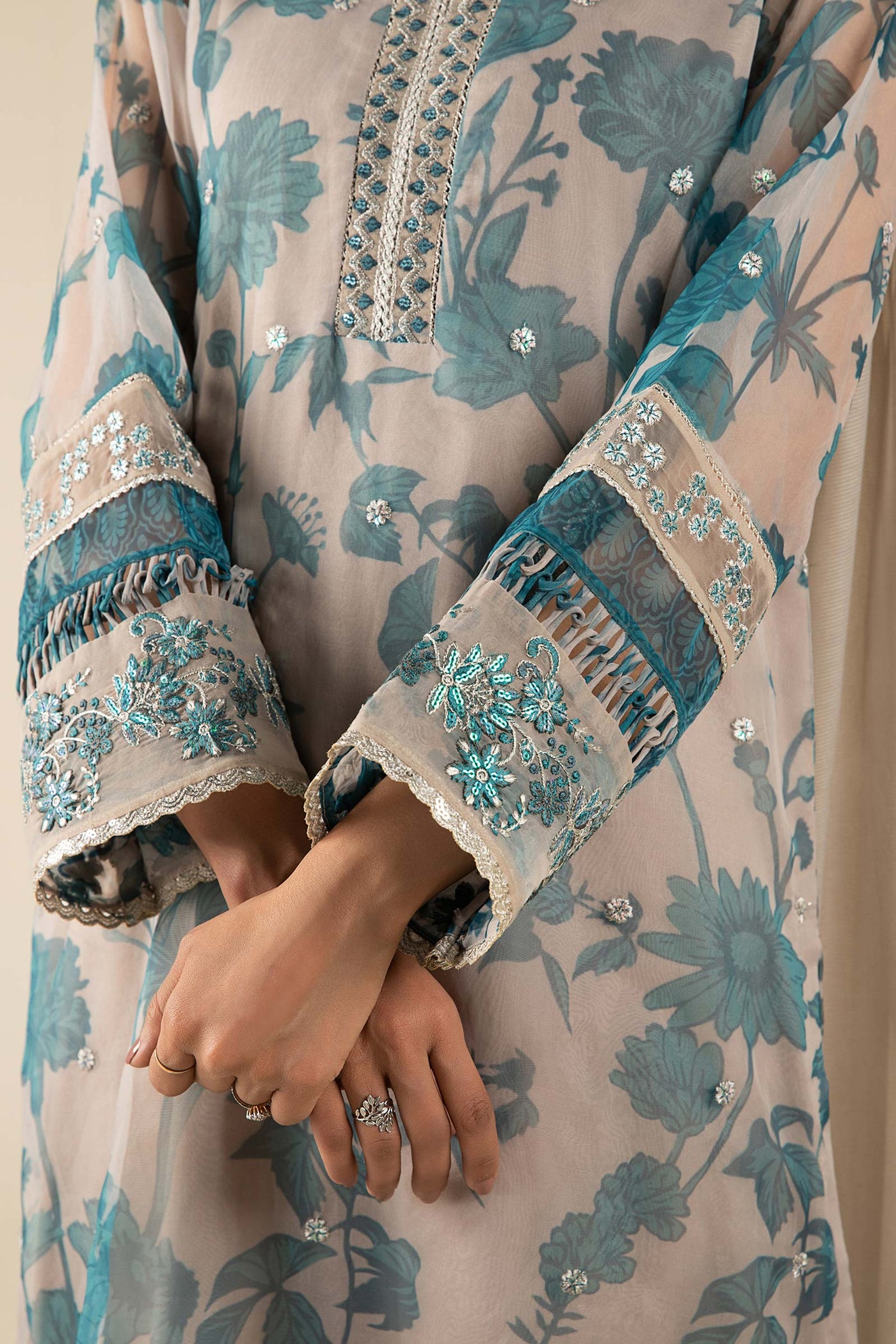 2 Pc Embroidered Organza Suit | MB-FS25-27