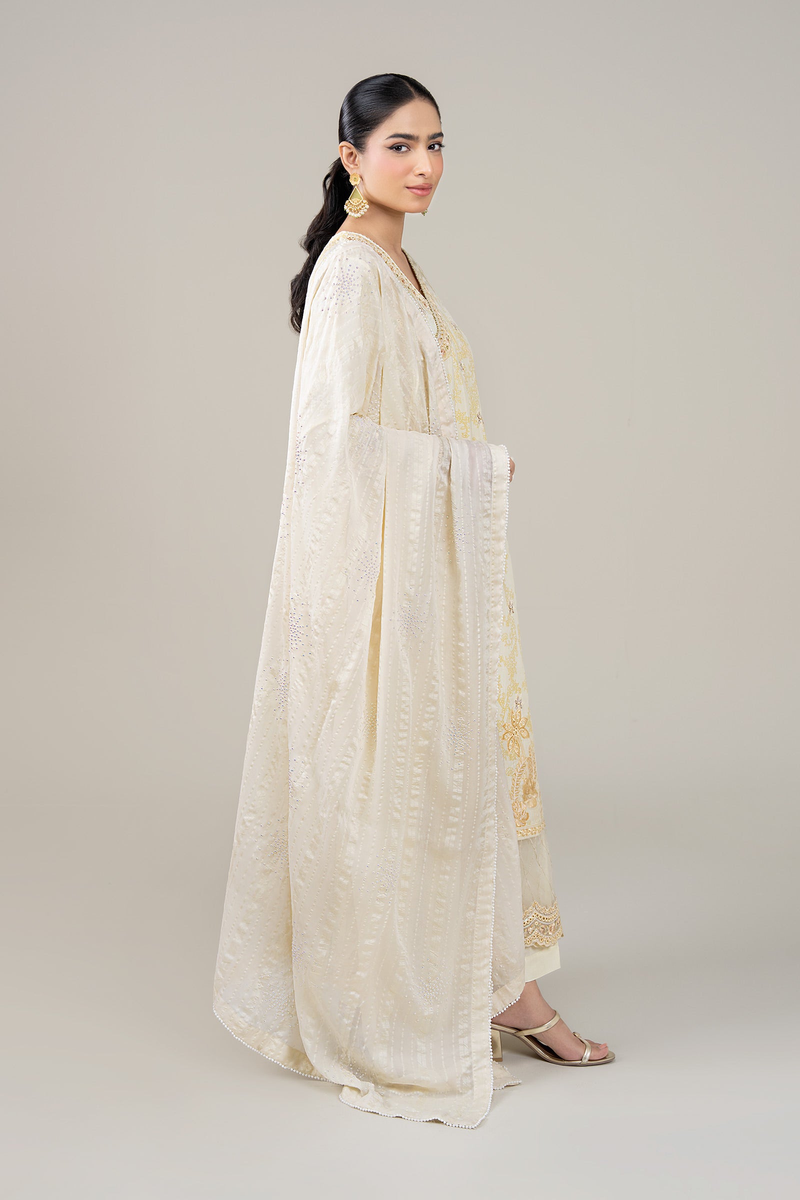 Embellished Silk Dupatta