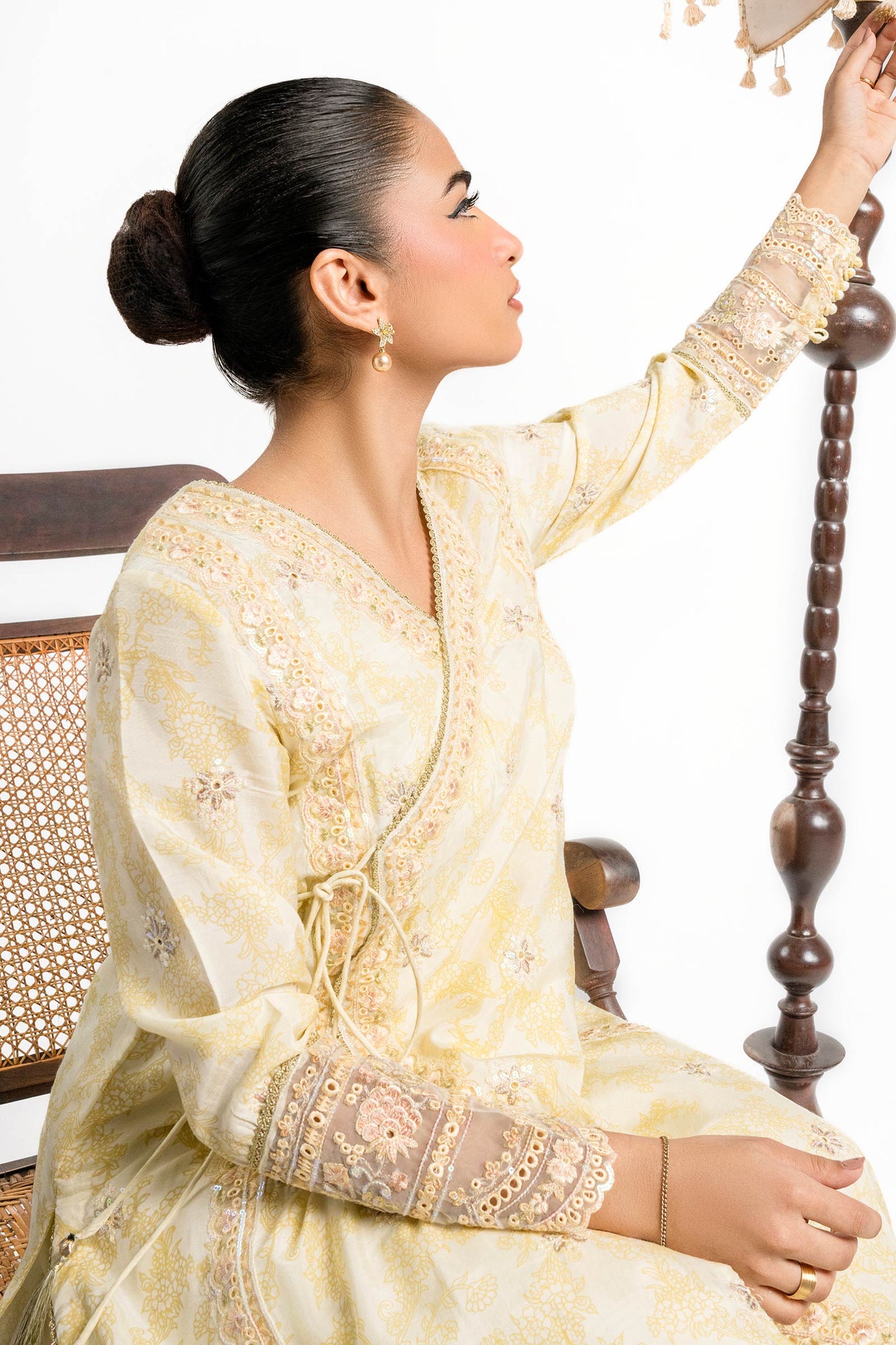 2 Pc Embroidered Raw Silk Suit