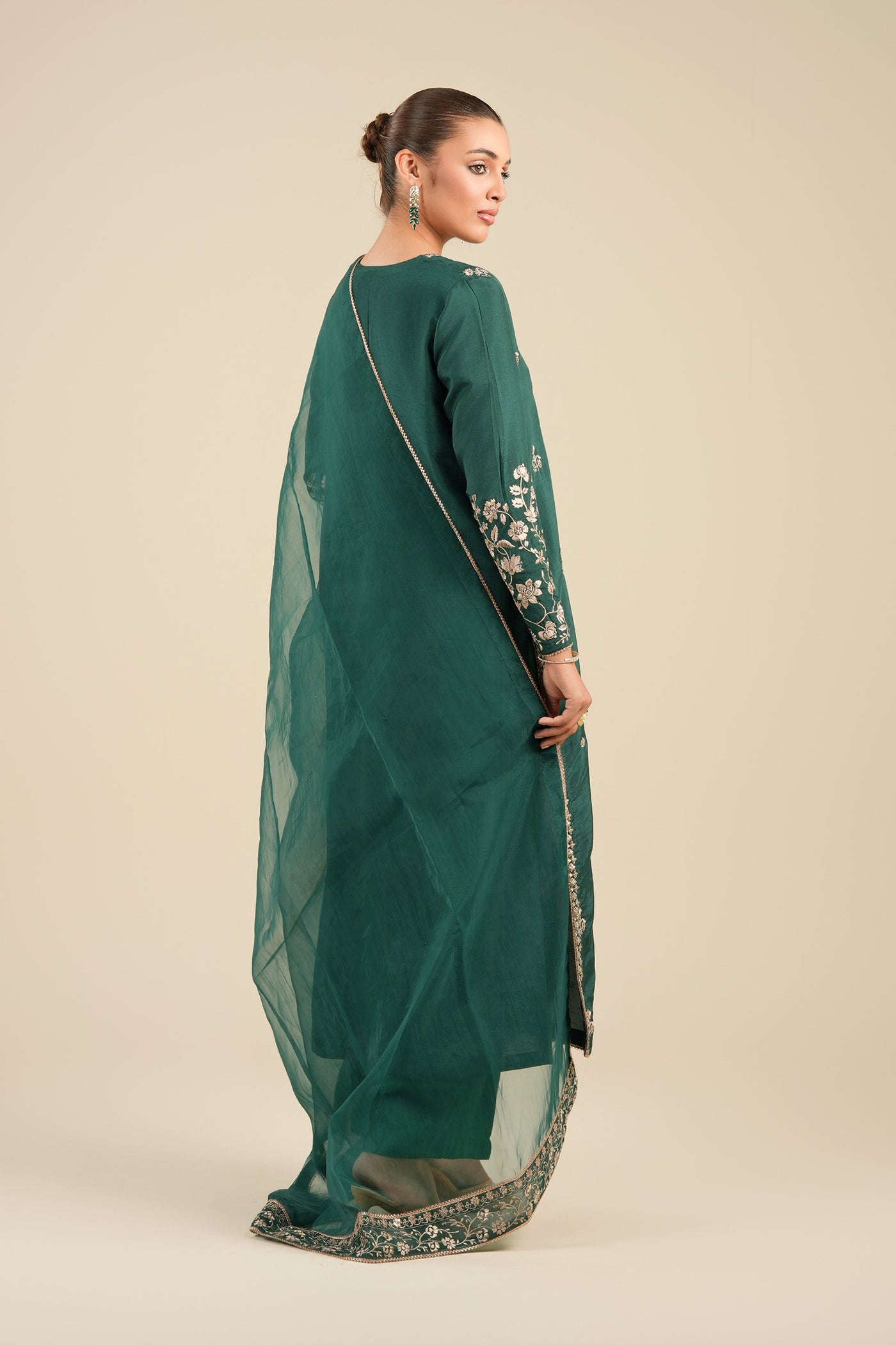 2 Pc Embroidered Bamberg Raw Silk Suit | MB-FS25-38