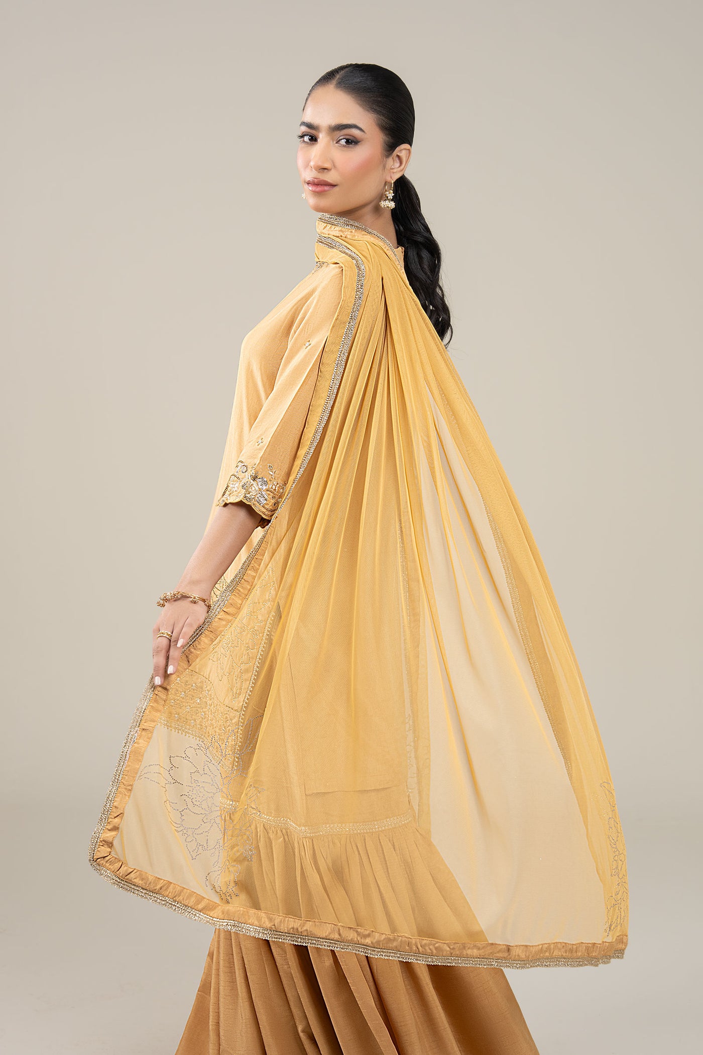 3 Pc Embroidered Bamberg Raw Silk Suit