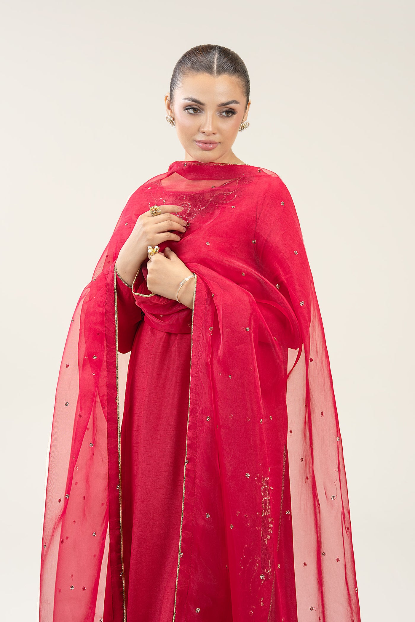 2 Pc Embroidered Bamberg Raw Silk Suit