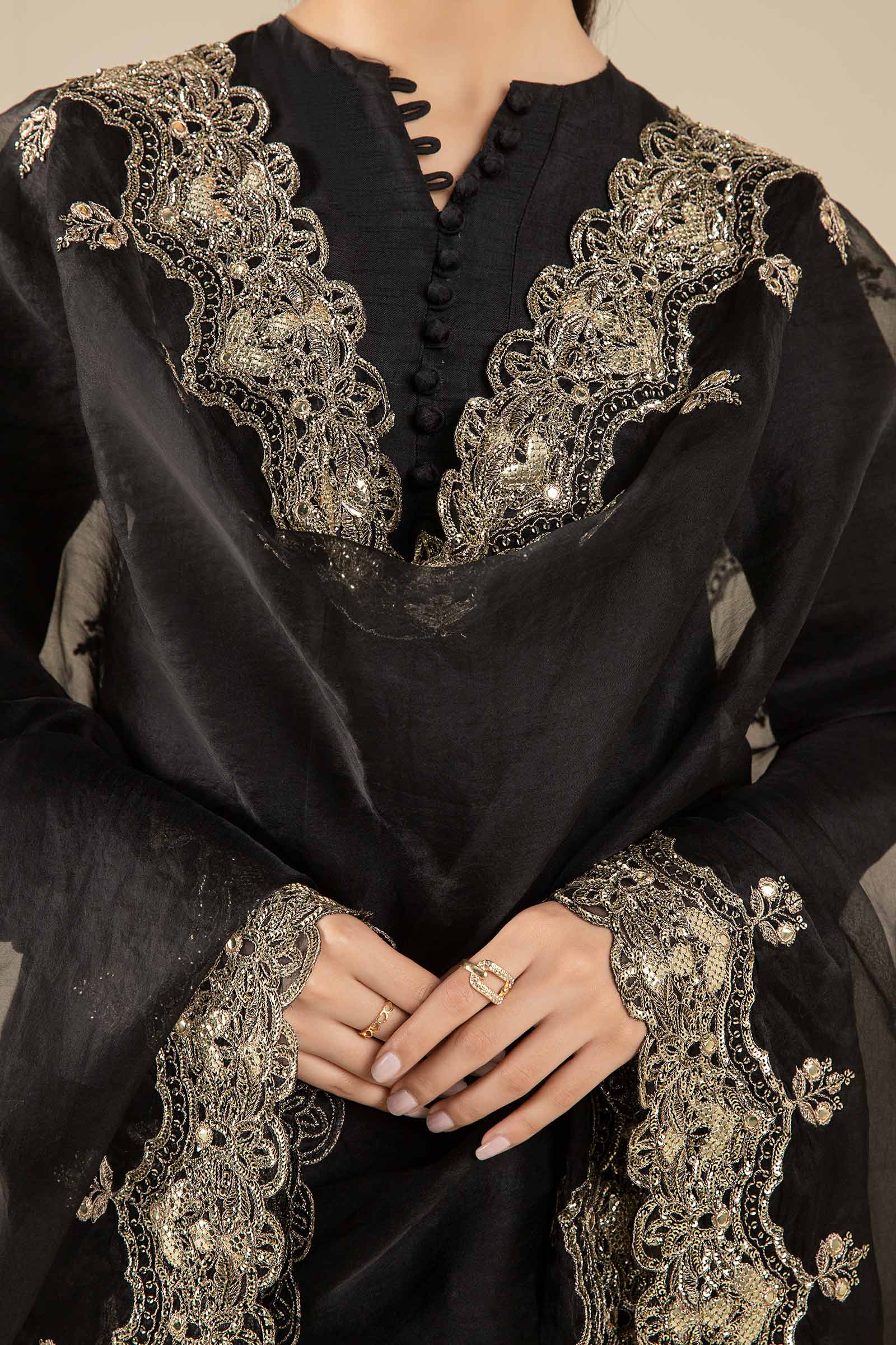 Embroidered Organza Dupatta