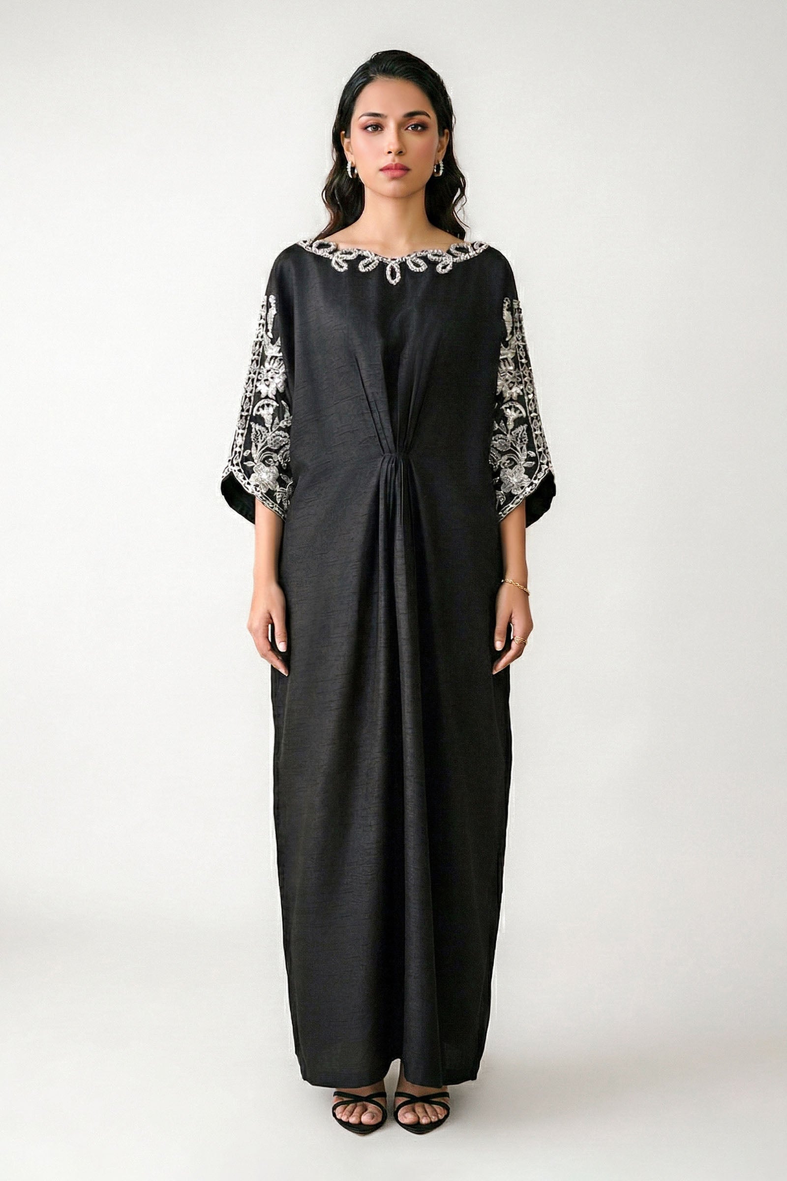 Embroidered Bamberg Raw Silk Kaftan