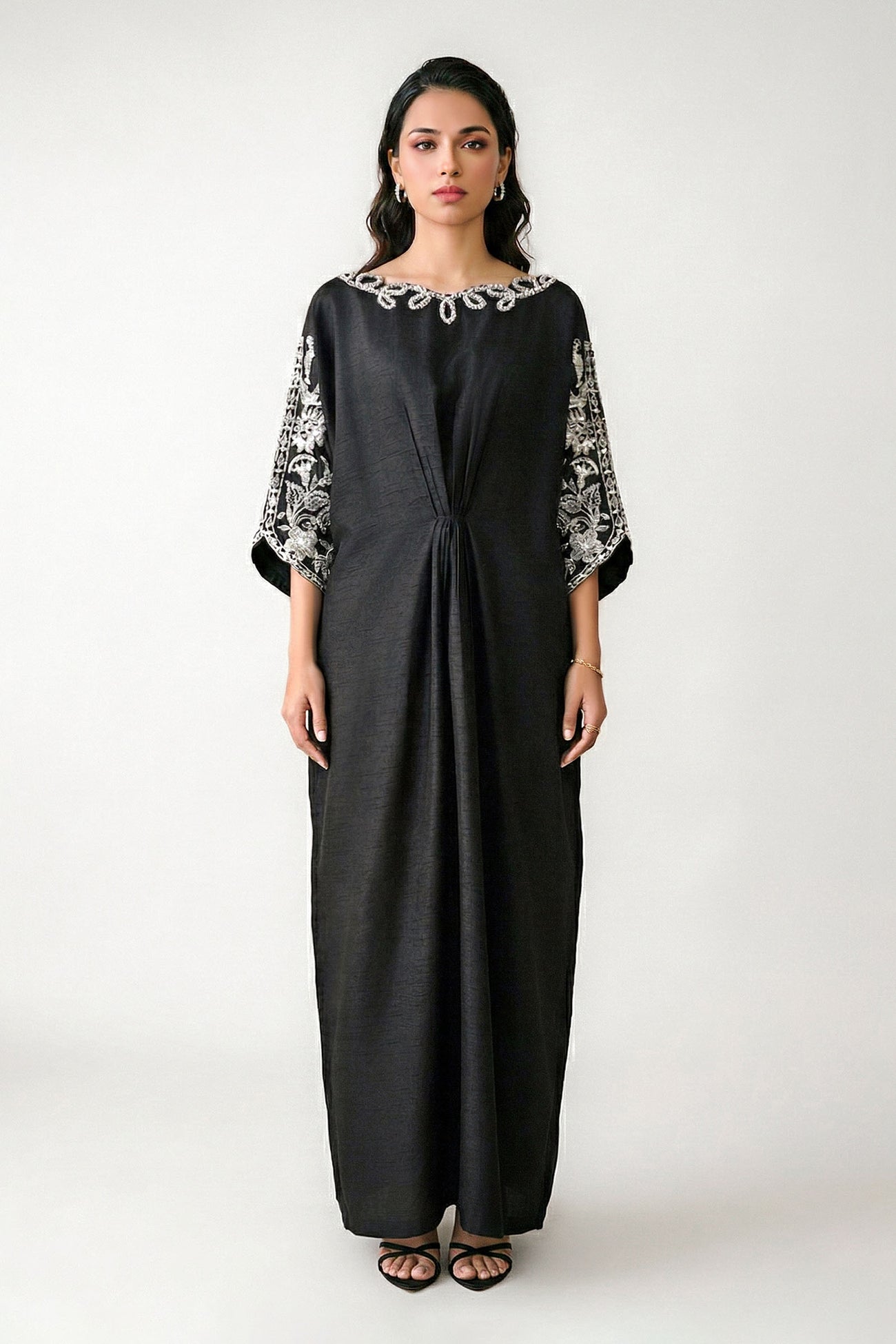 Embroidered Bamberg Raw Silk Kaftan