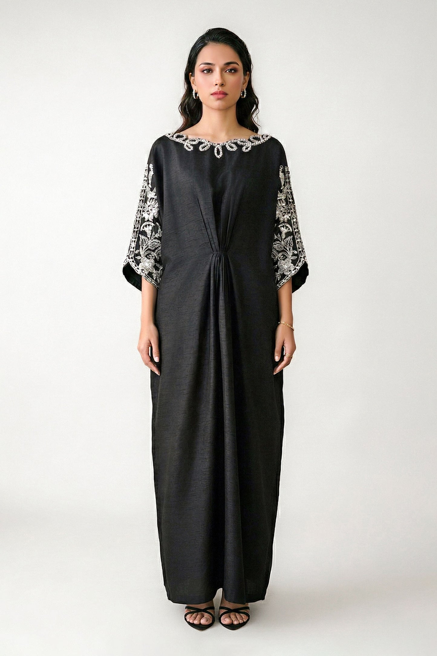 Embroidered Bamberg Raw Silk Kaftan