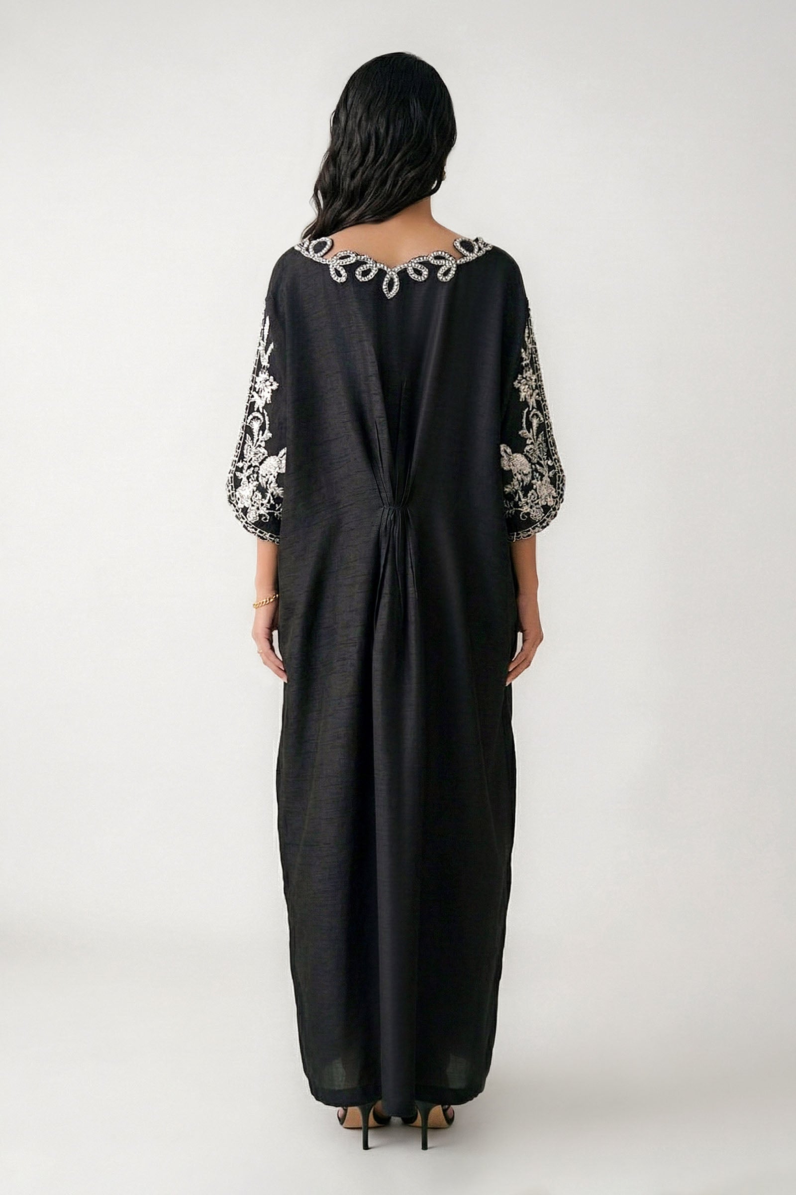 Embroidered Bamberg Raw Silk Kaftan