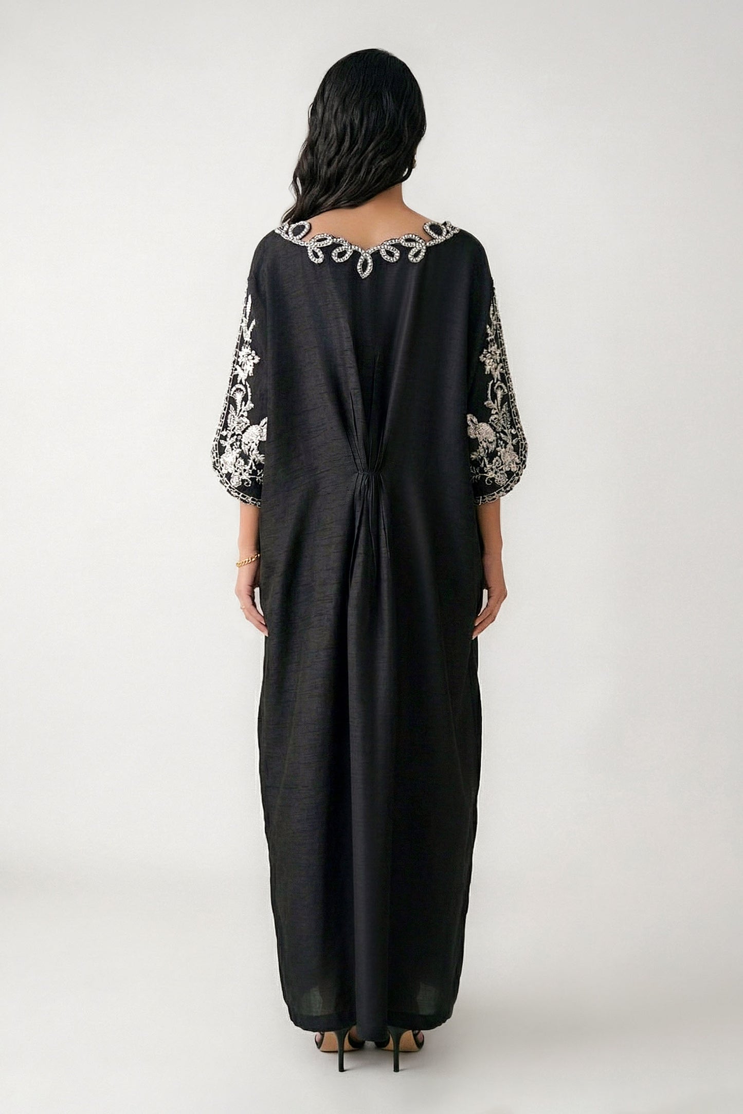 Embroidered Bamberg Raw Silk Kaftan